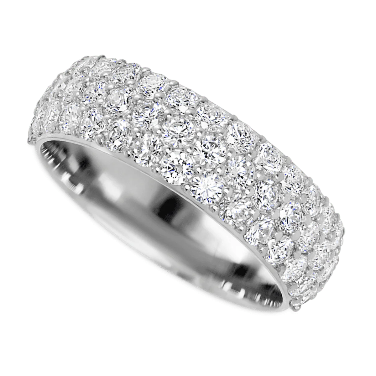 14K White Gold band with 46 Round Lab Grown Diamond having TCW-1.38 - Image 3