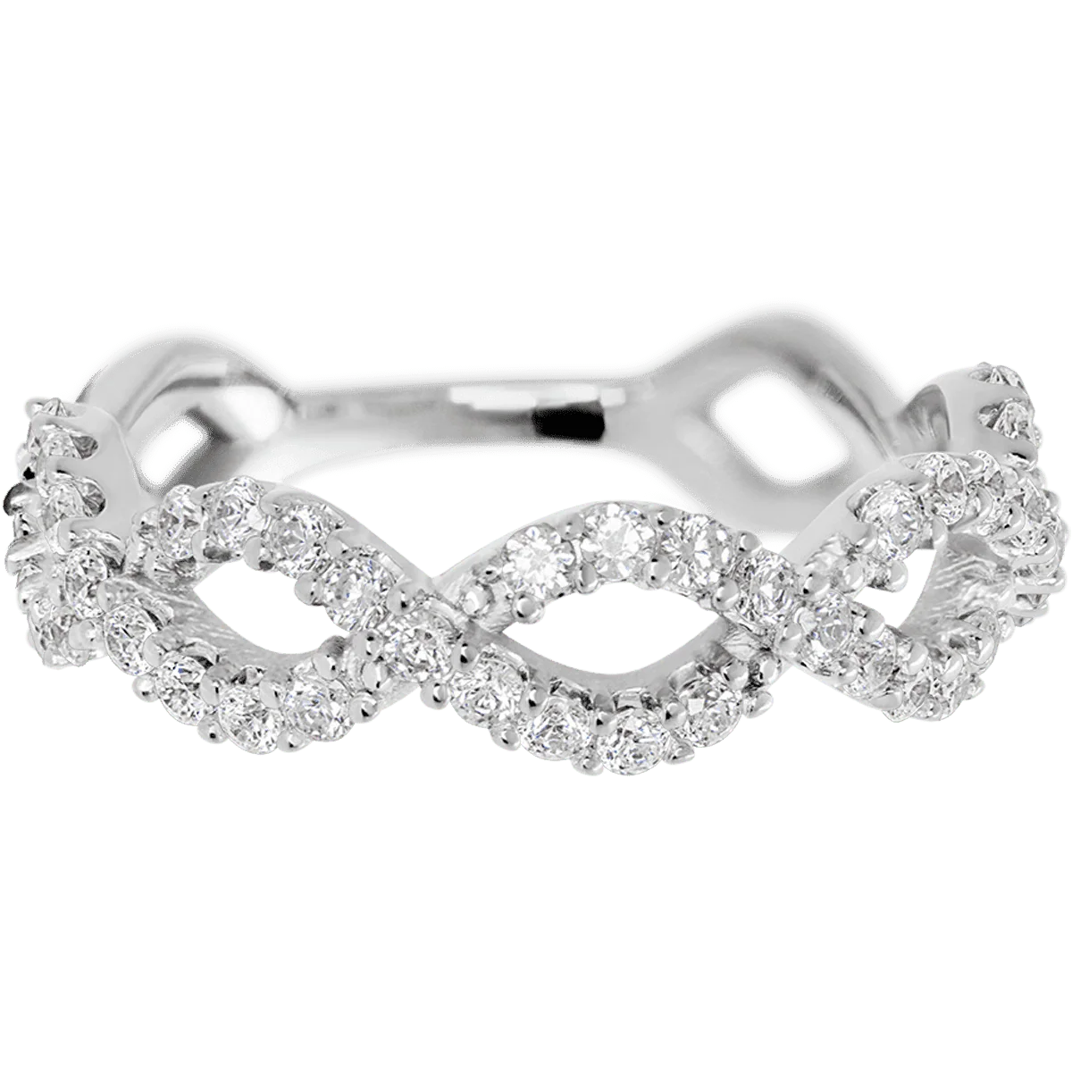 14K White Gold band with 46 Round Lab Grown Diamond having TCW-.69 - Image 2
