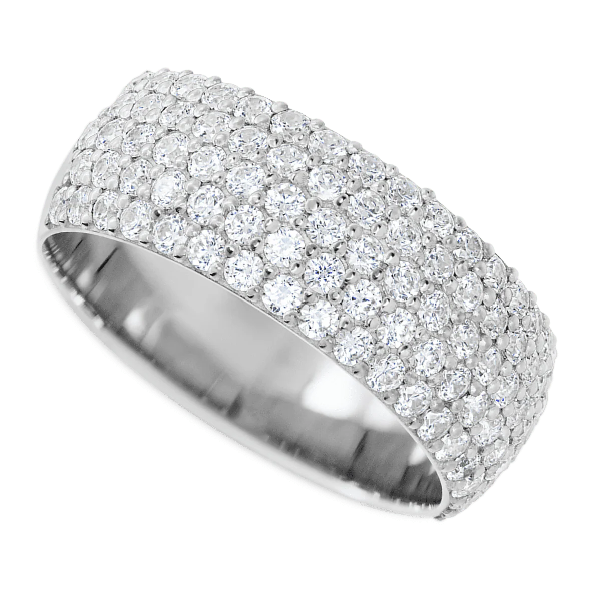 14K White Gold band with 88 Round Lab Grown Diamond having TCW-1.32 - Image 3