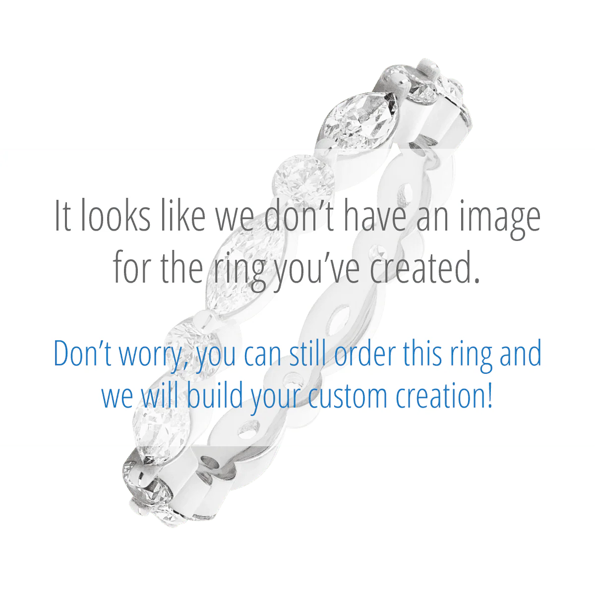 14K White Gold band with alternating 8 Round Lab Grown Diamond and 8 Marquise Lab Grown Diamond having TCW-1.6