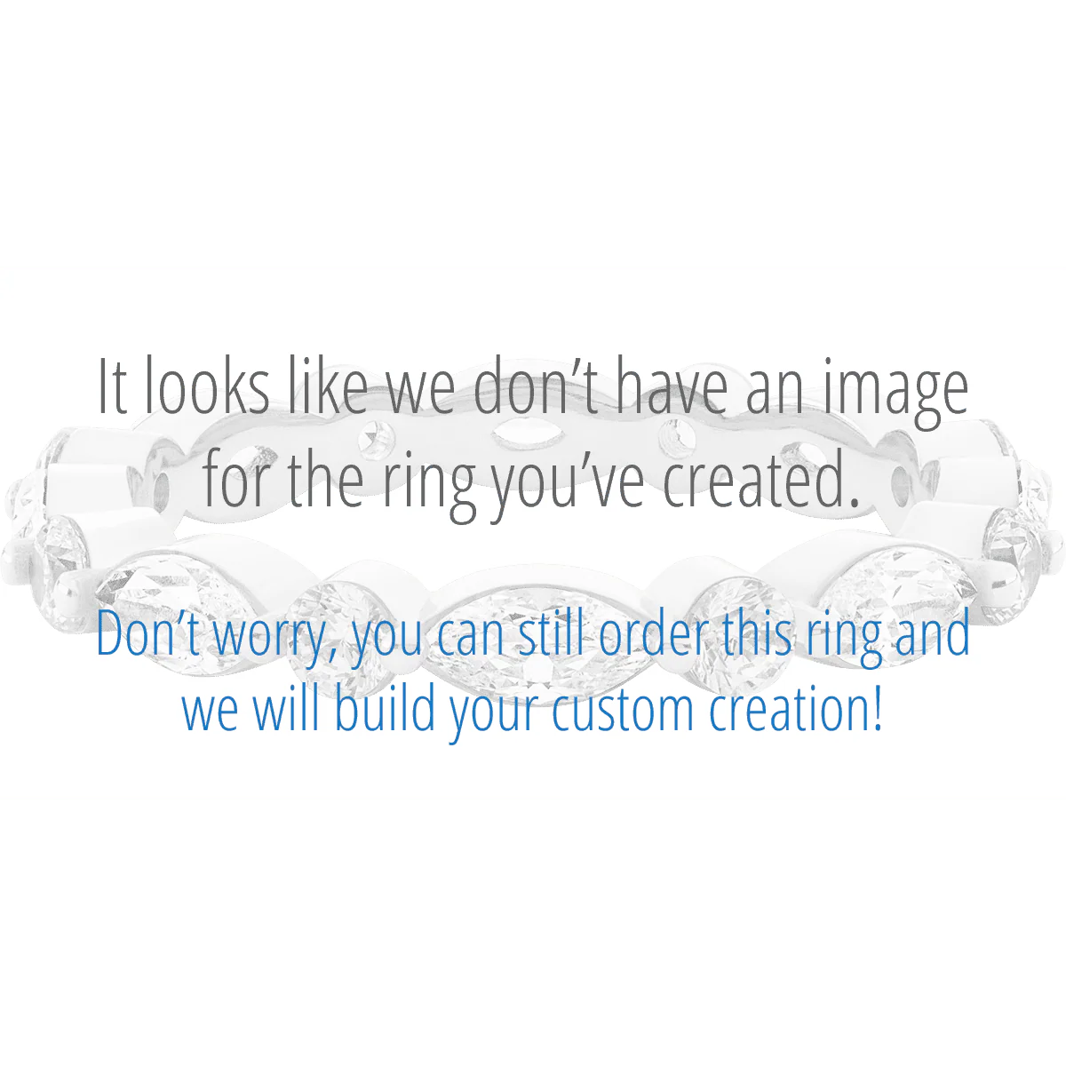 14K White Gold band with alternating 8 Round Lab Grown Diamond and 8 Marquise Lab Grown Diamond having TCW-1.6 - Image 2