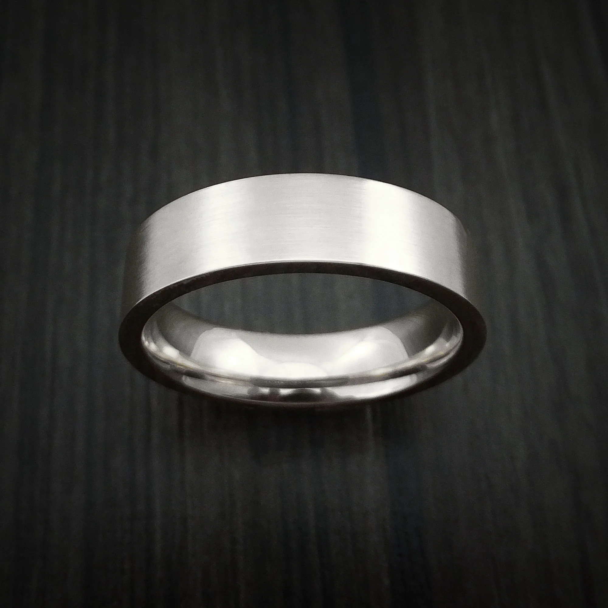 White Gold Classic Style Wedding Men's Band Custom Made - Image 2