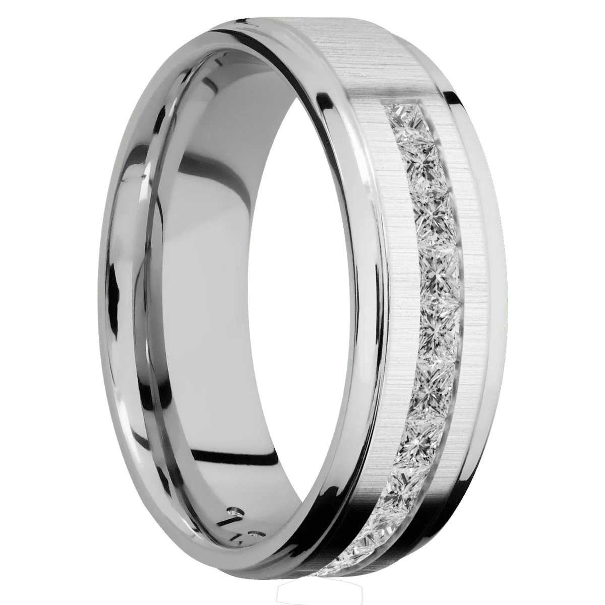 14K White Gold + Crosssatin , Polish Finish