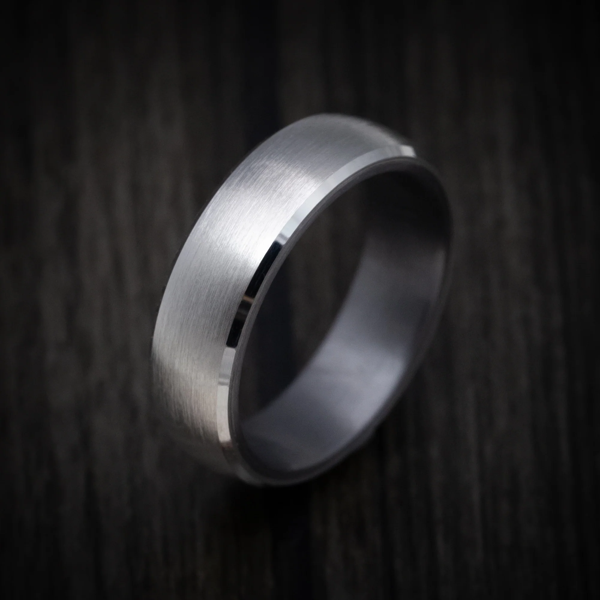 14K White Gold Men's Ring with Tantalum Sleeve - Image 3
