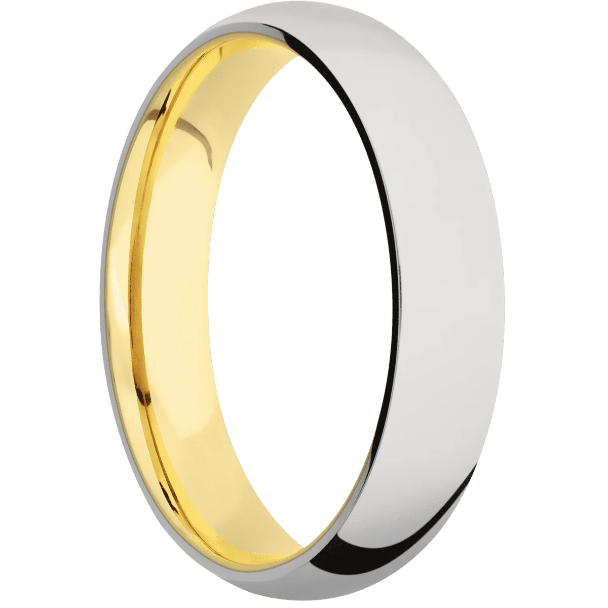14K White Gold + Polish Finish + 14K Yellow Gold