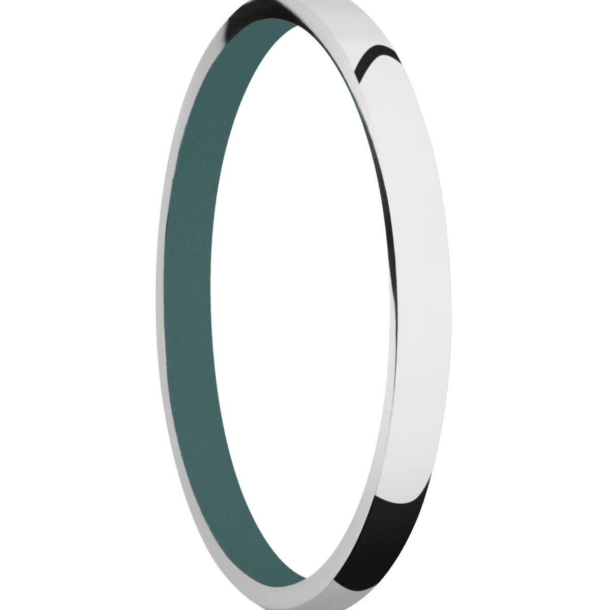 14K White Gold + Polish Finish + Northern Lights