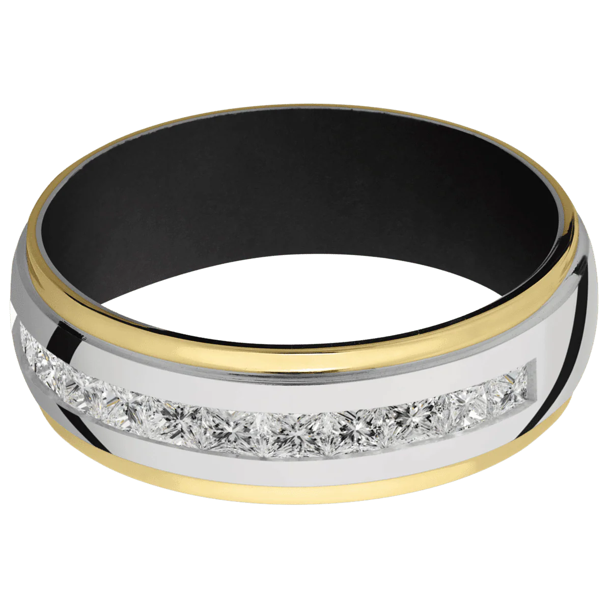 14K White Gold + Polish , Polish Finish + Black - Image 3