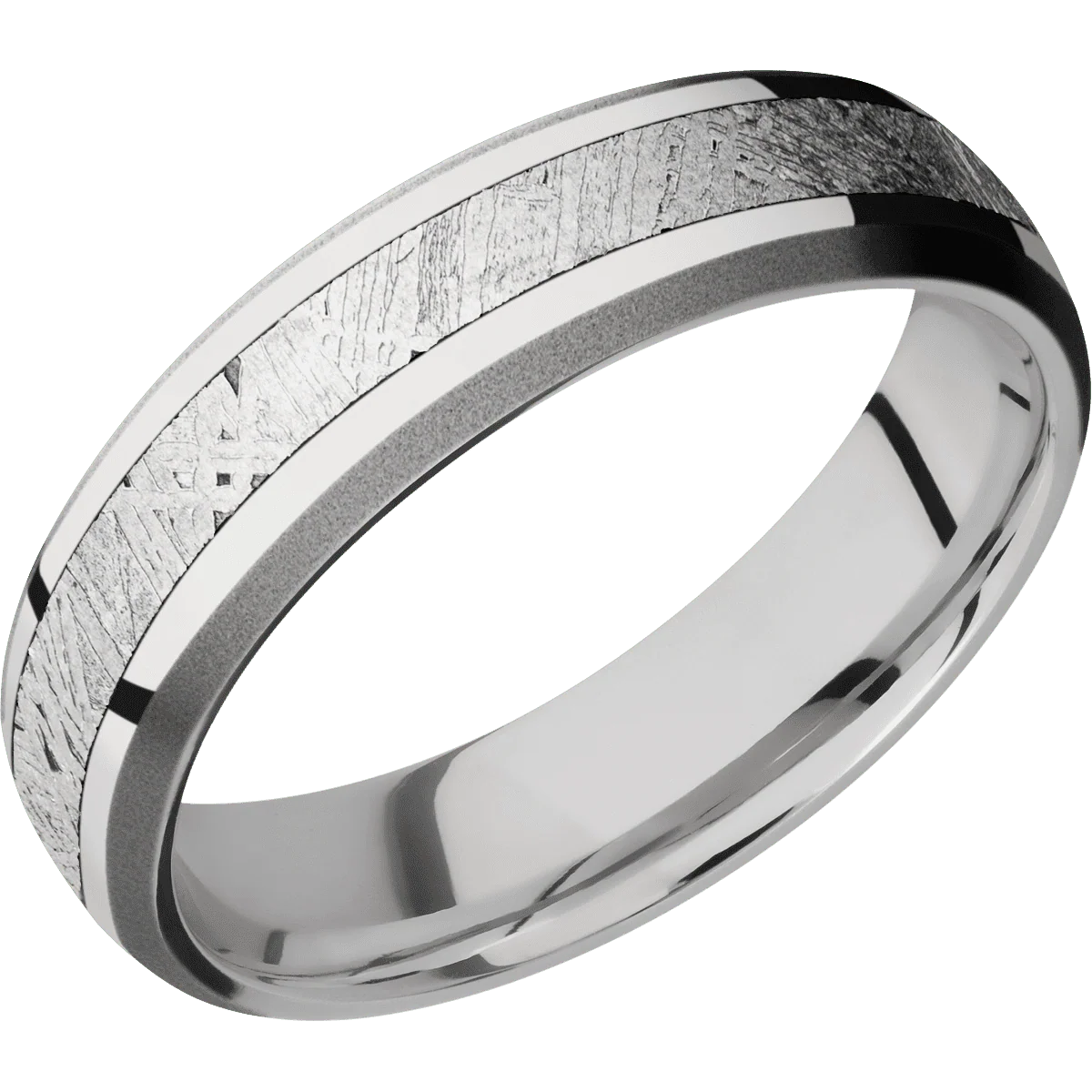 14K White Gold + Polish , Sand Finish - Image 2
