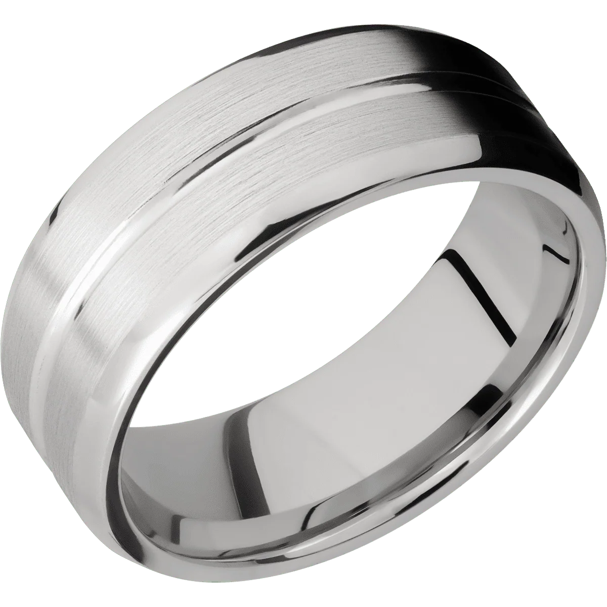 14K White Gold + Polish , Satin Finish - Image 2