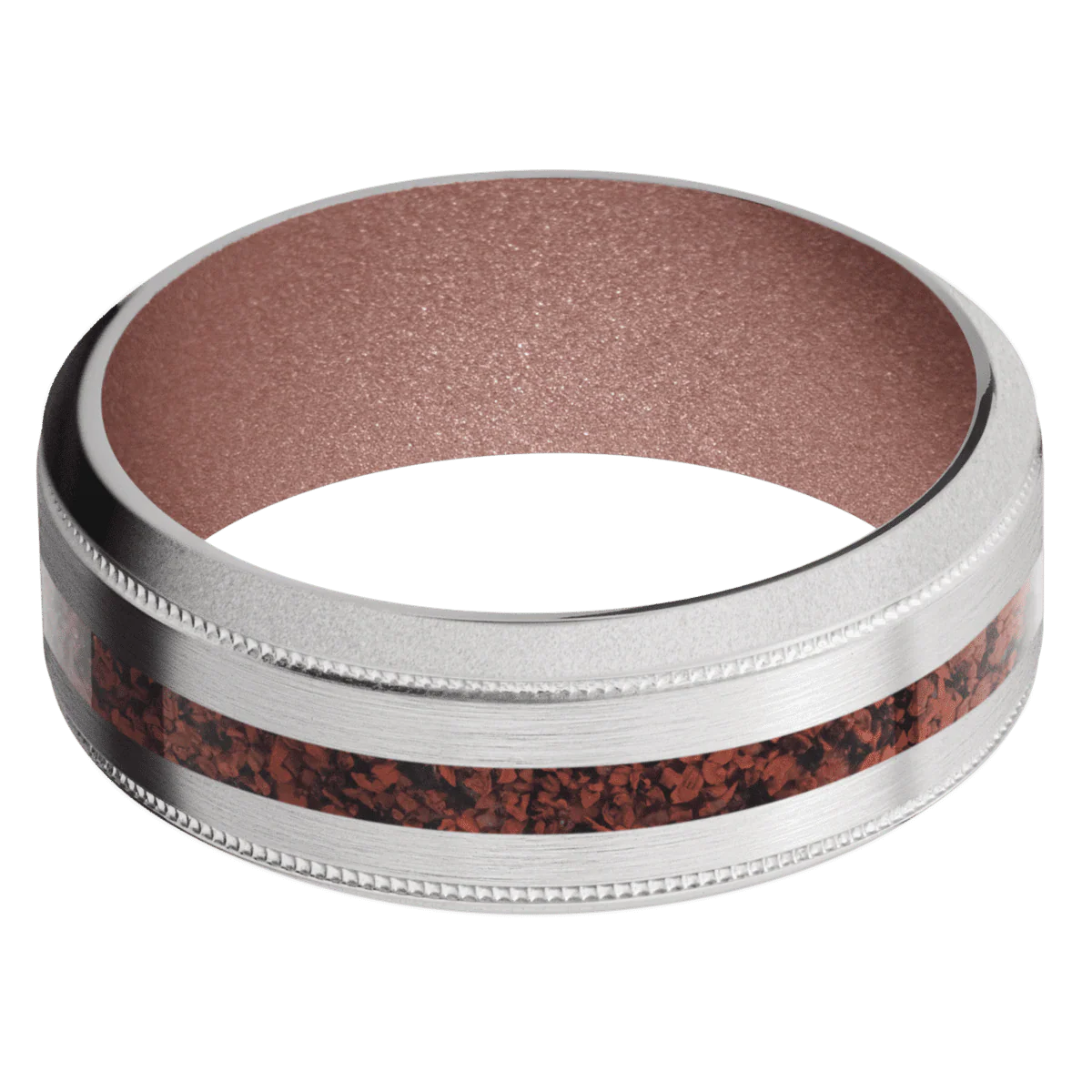 14K White Gold + Satin , Bead Finish + Rose Gold - Image 3