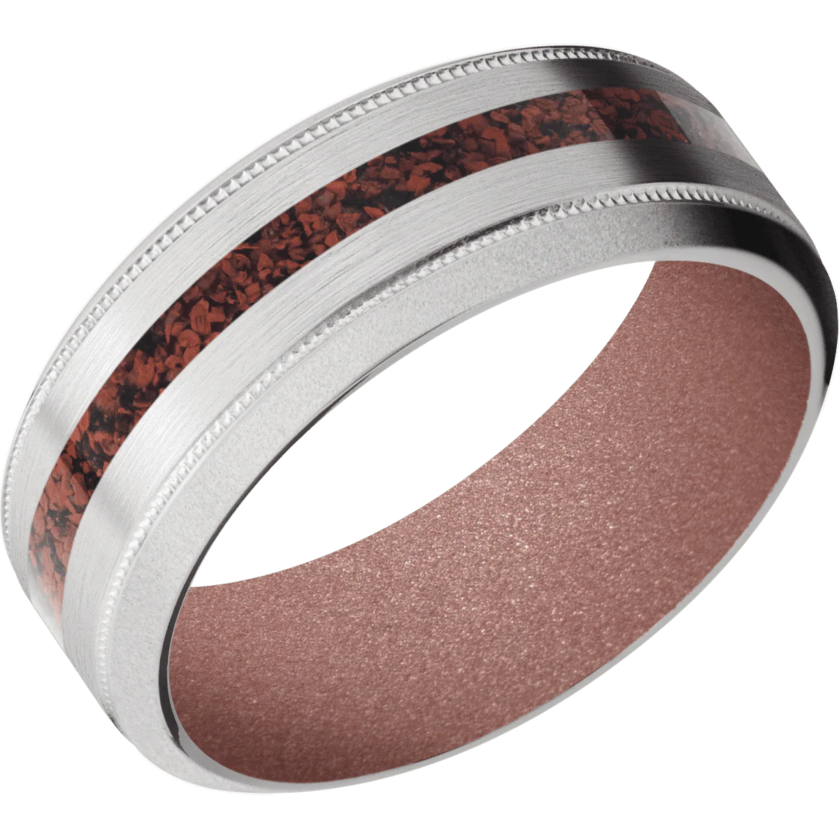 14K White Gold + Satin , Bead Finish + Rose Gold - Image 2