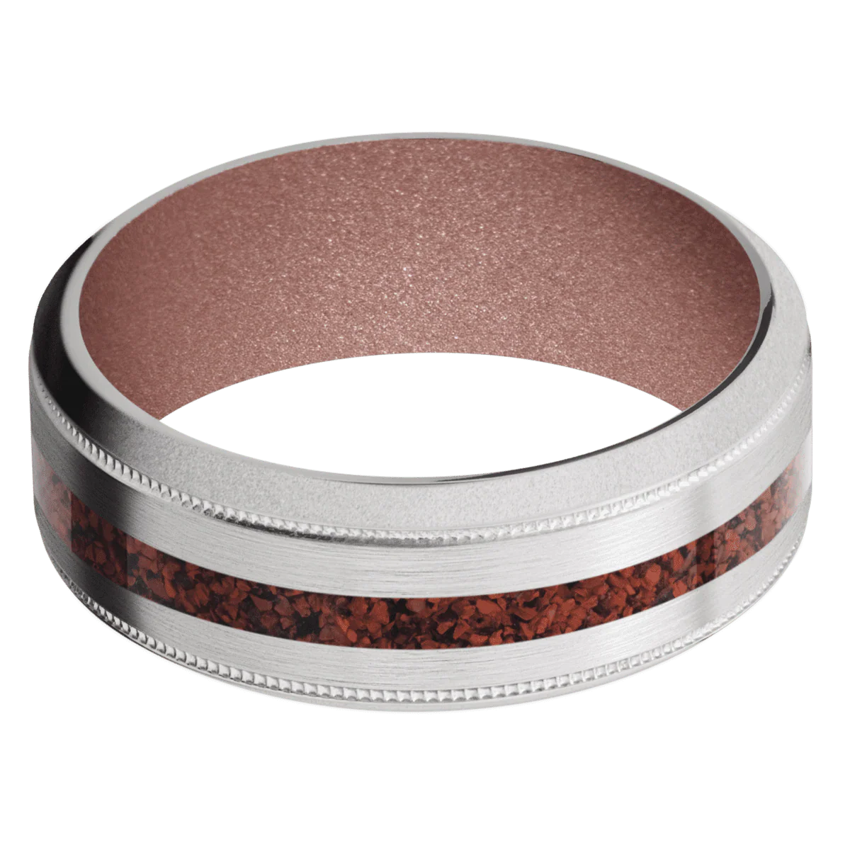 14K White Gold + Satin , Bead Finish + Rose Gold - Image 3