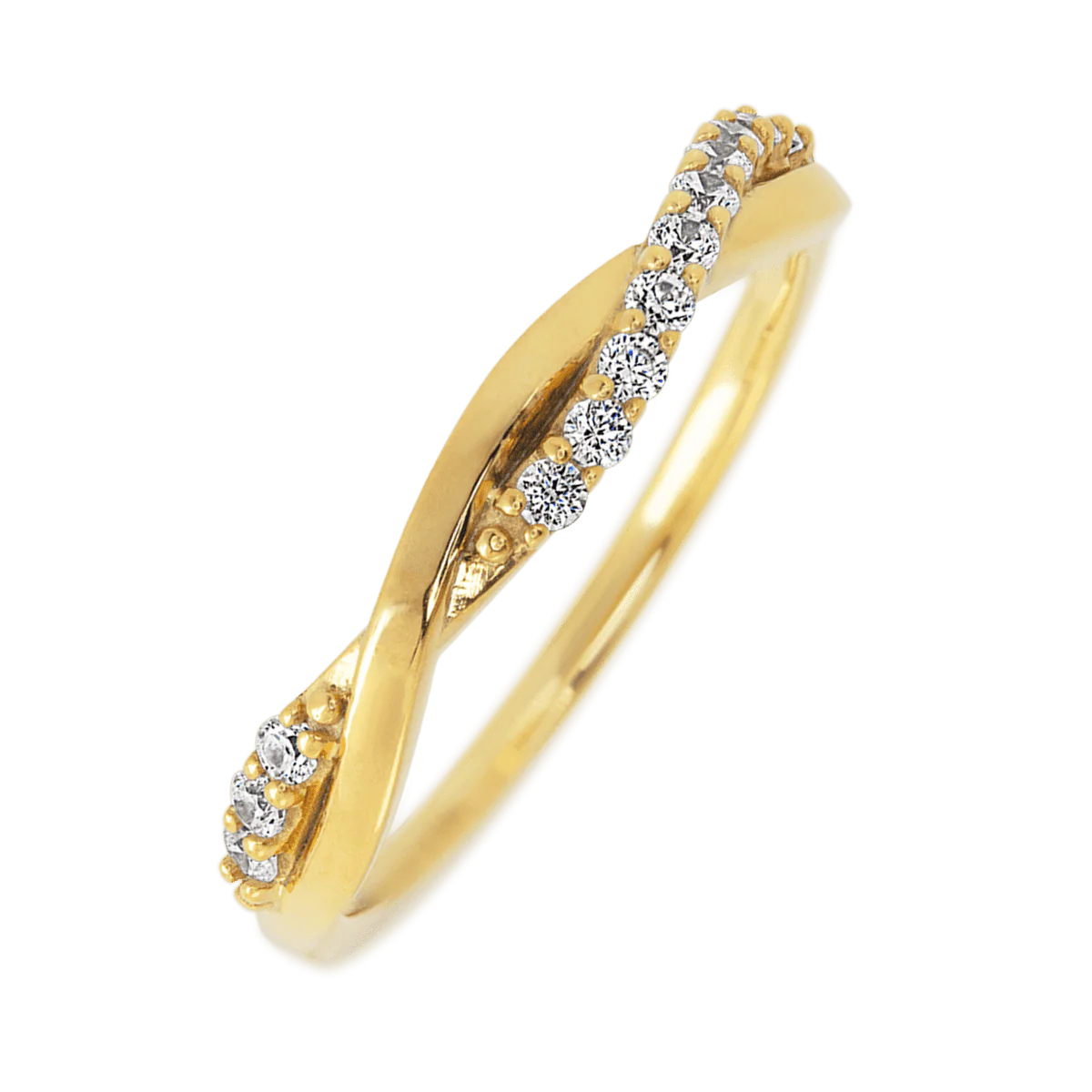 14K Yellow Gold band with 13 Round Lab Grown Diamond having TCW-.2