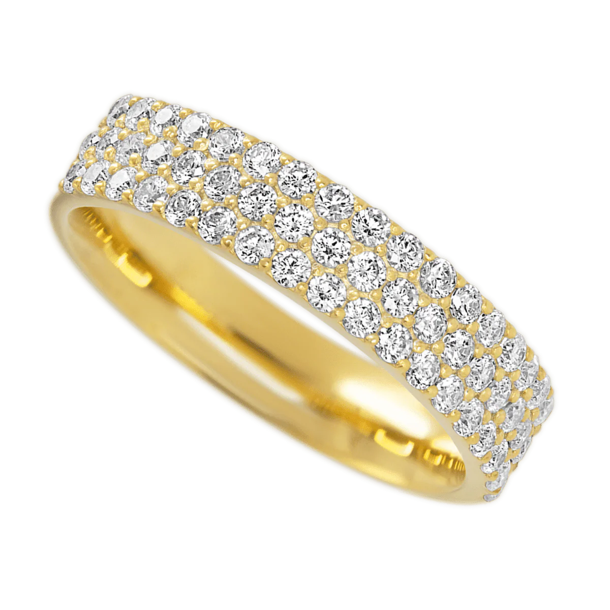 14K Yellow Gold band with 55 Round Lab Grown Diamond having TCW-.82 - Image 3