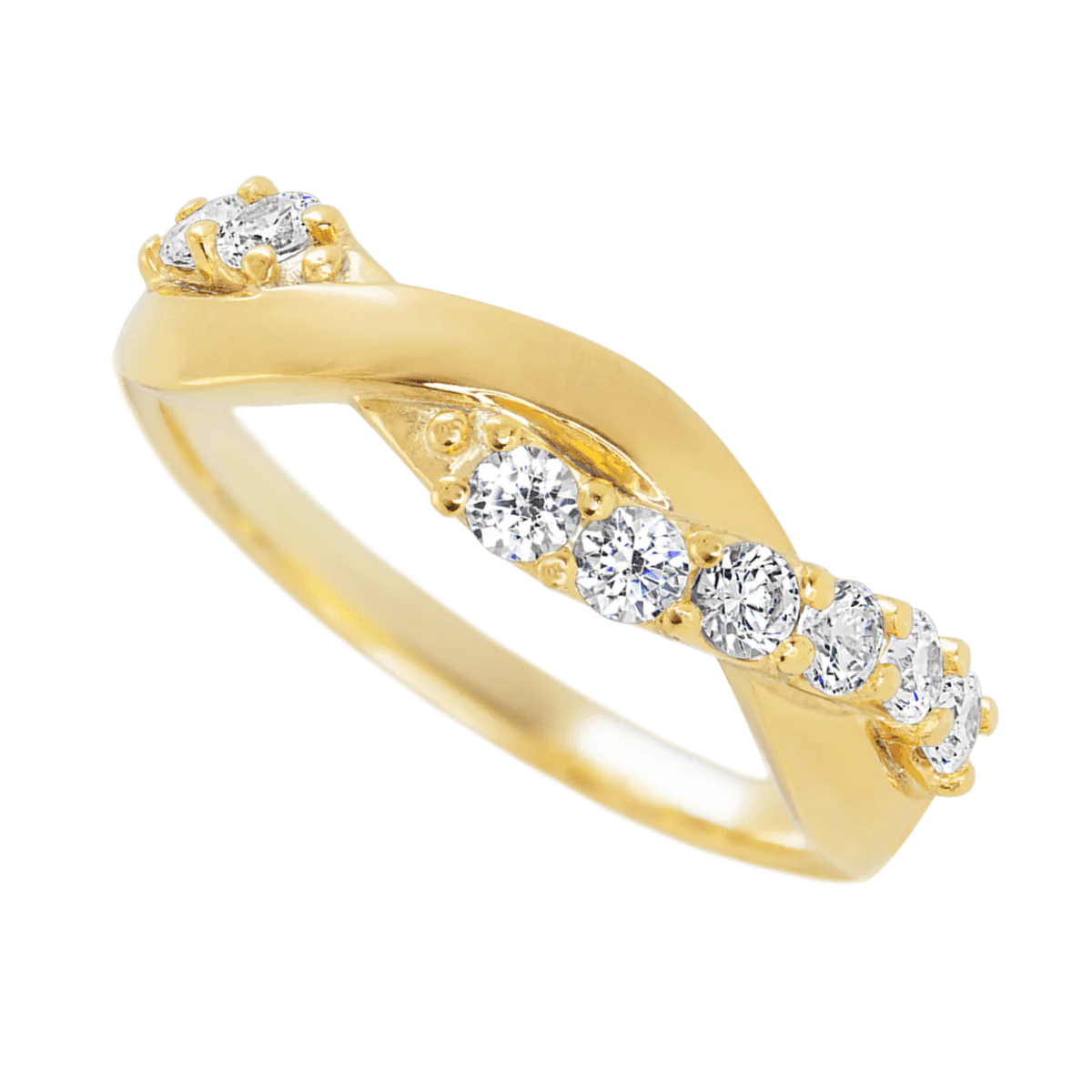 14K Yellow Gold band with 8 Round Lab Grown Diamond having TCW-.4 - Image 3