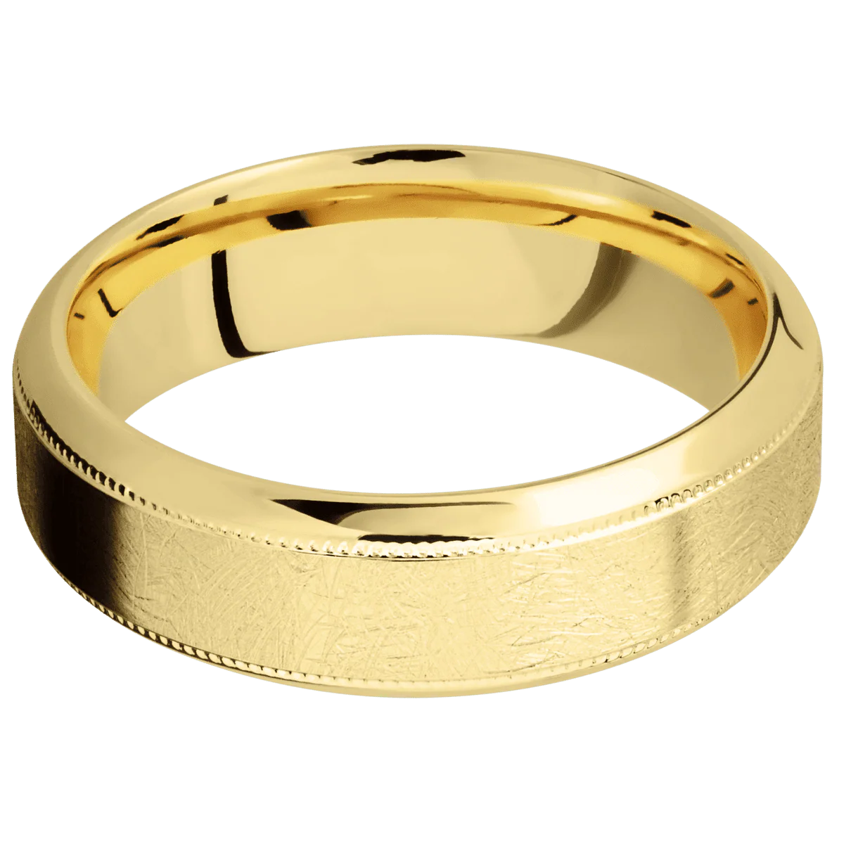 14K Yellow Gold + Distressed , Polish Finish - Image 3