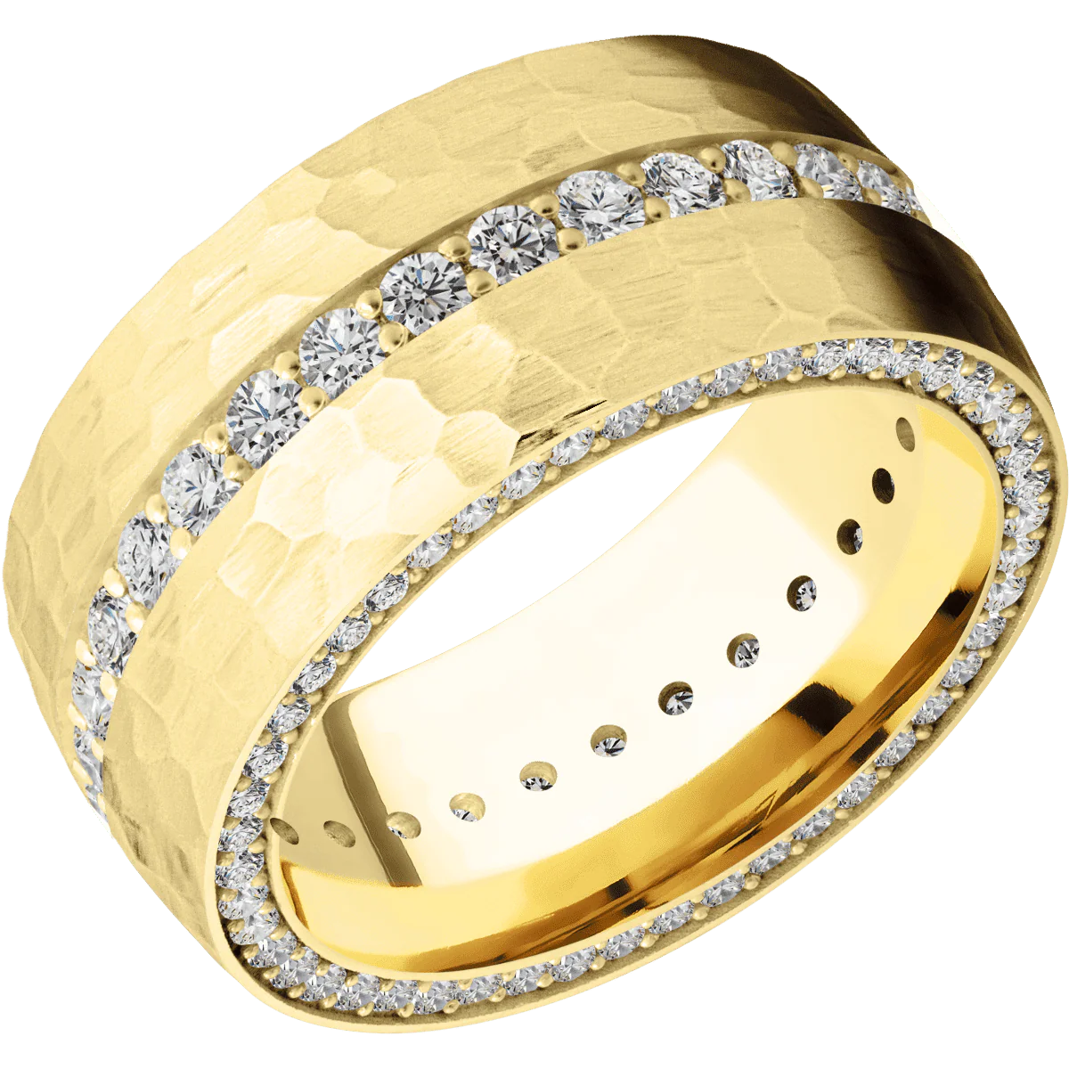 14K Yellow Gold + Hammer Finish - Image 2