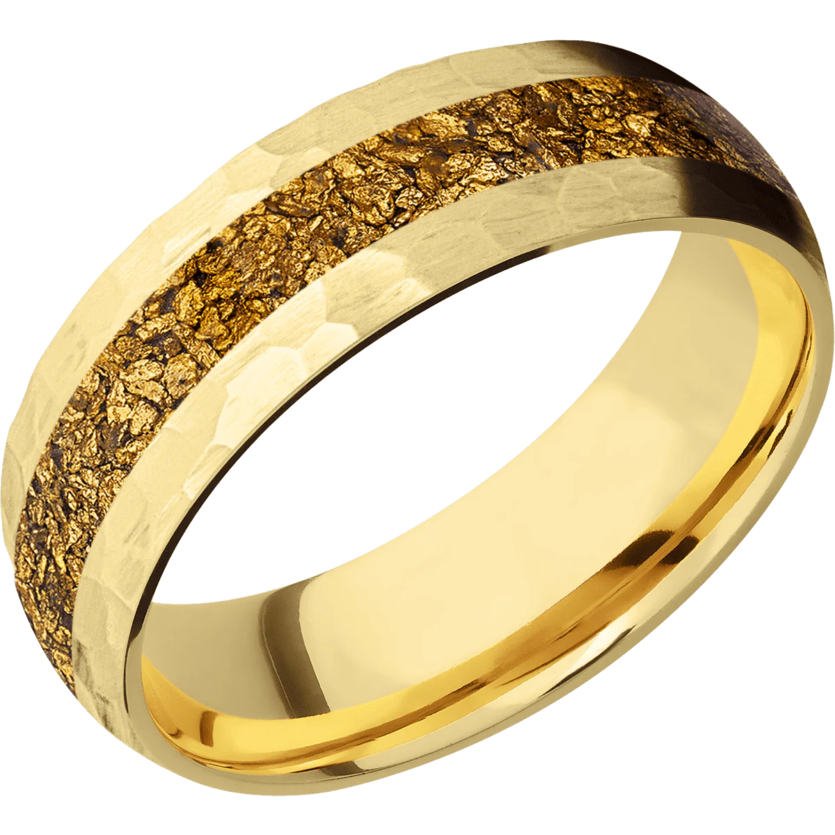 14K Yellow Gold + Hammer Finish - Image 2