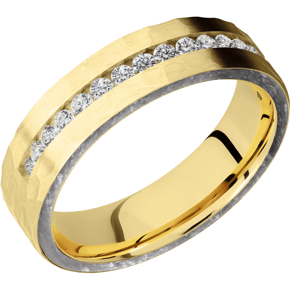 14K Yellow Gold + Hammer Finish - Image 2
