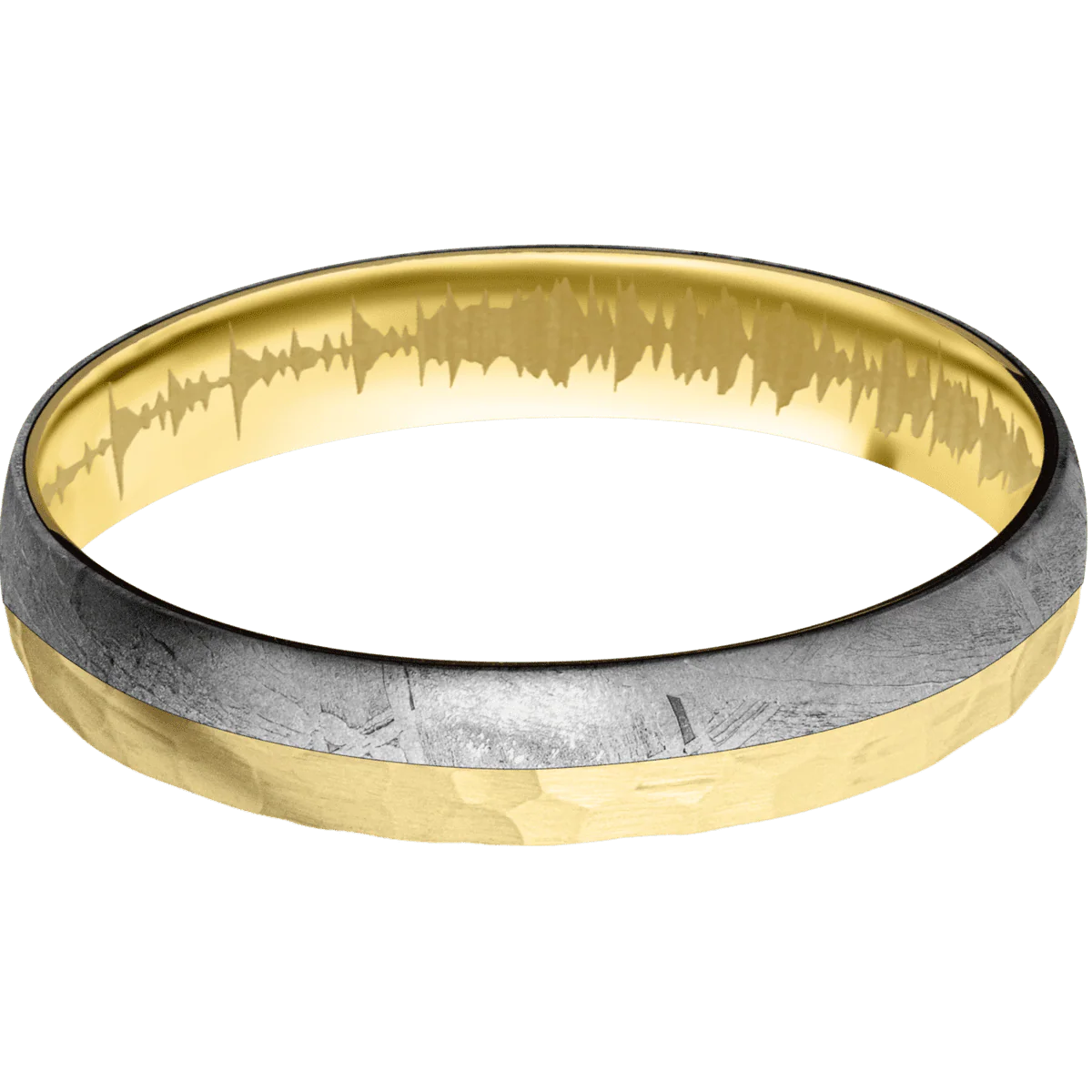 14K Yellow Gold + Hammer Finish - Image 3