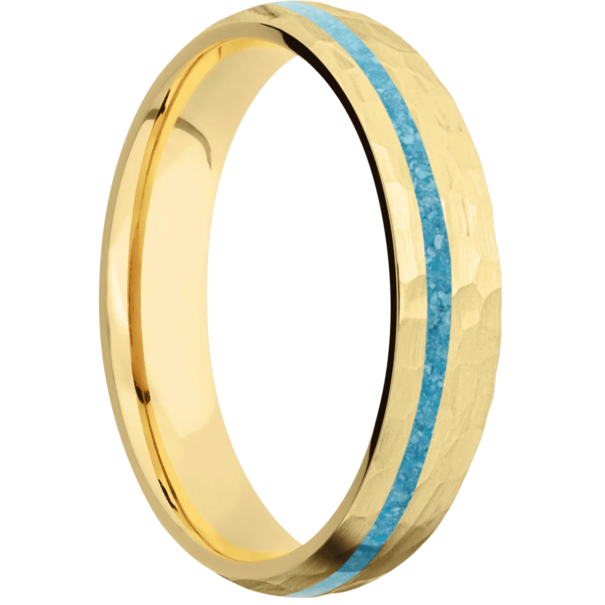 14K Yellow Gold + Hammer , Hammer Finish