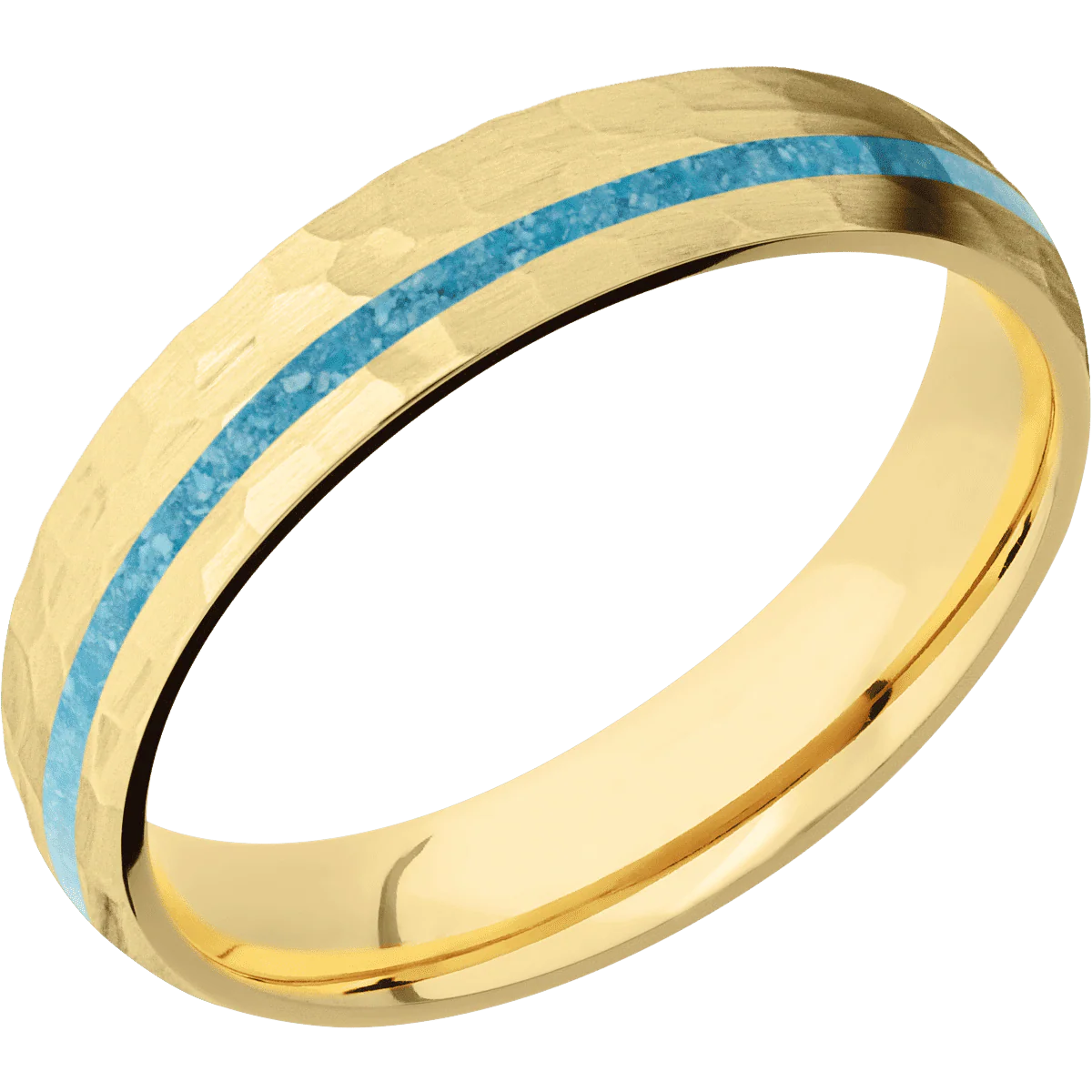 14K Yellow Gold + Hammer , Hammer Finish - Image 2