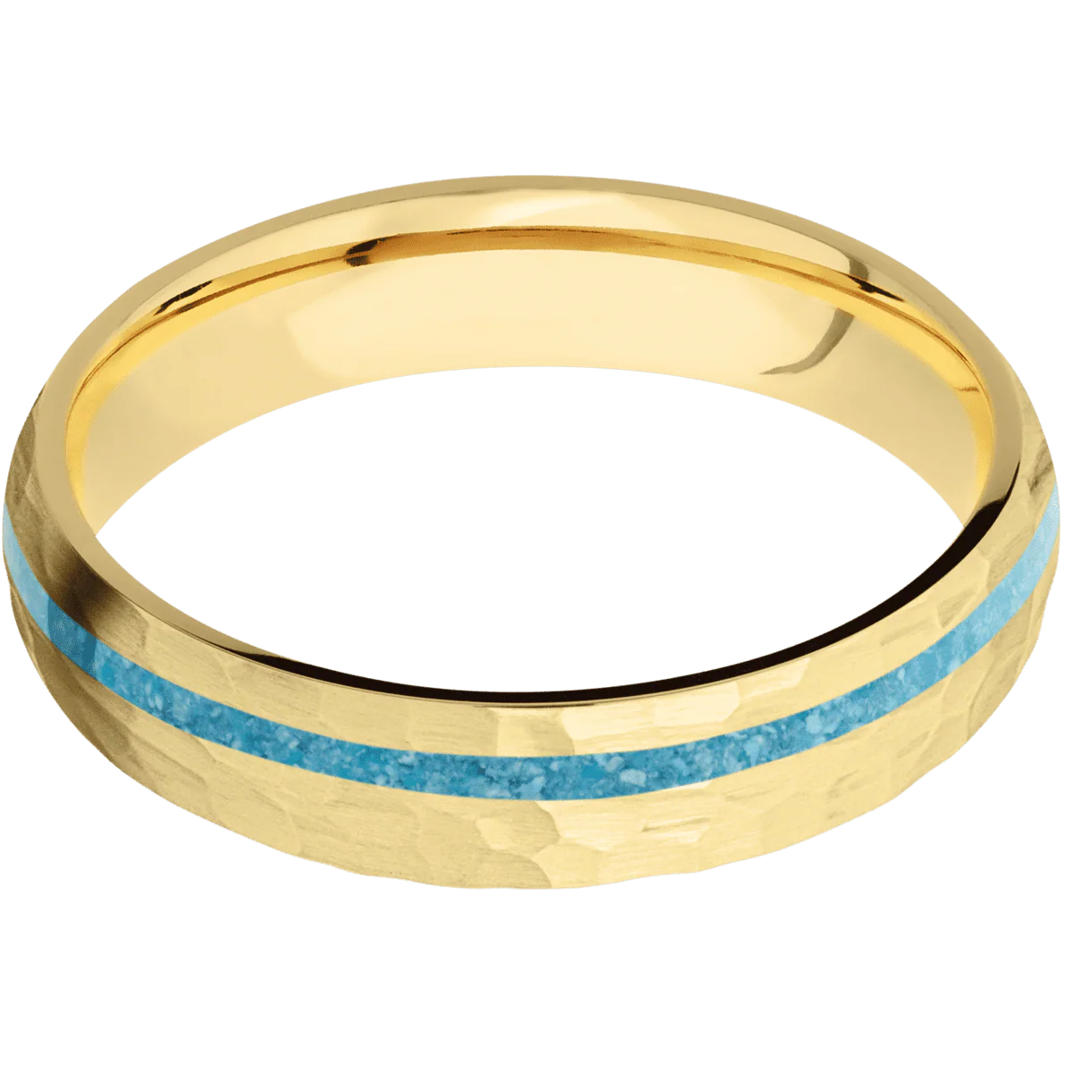 14K Yellow Gold + Hammer , Hammer Finish - Image 3