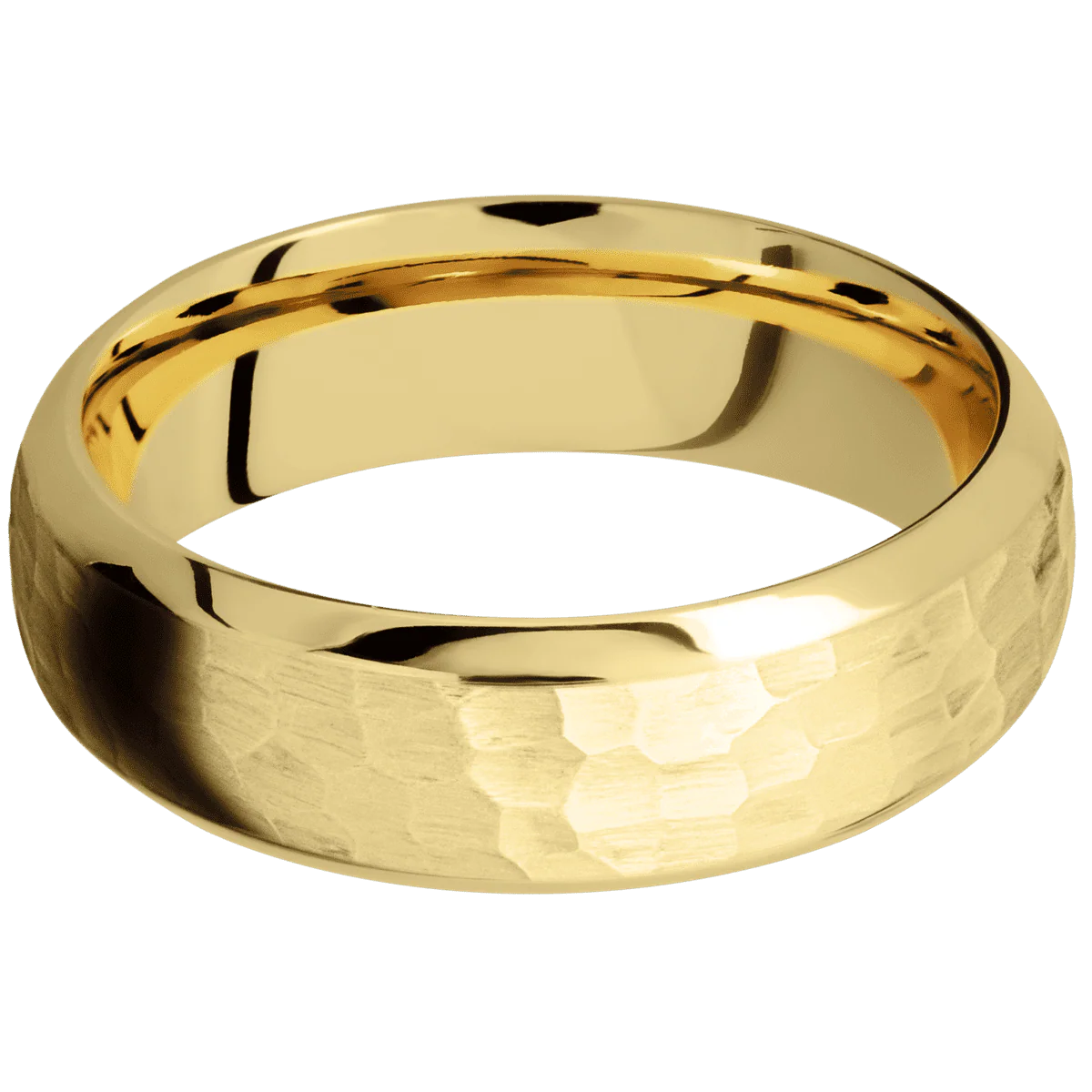 14K Yellow Gold + Hammer , Polish Finish - Image 3