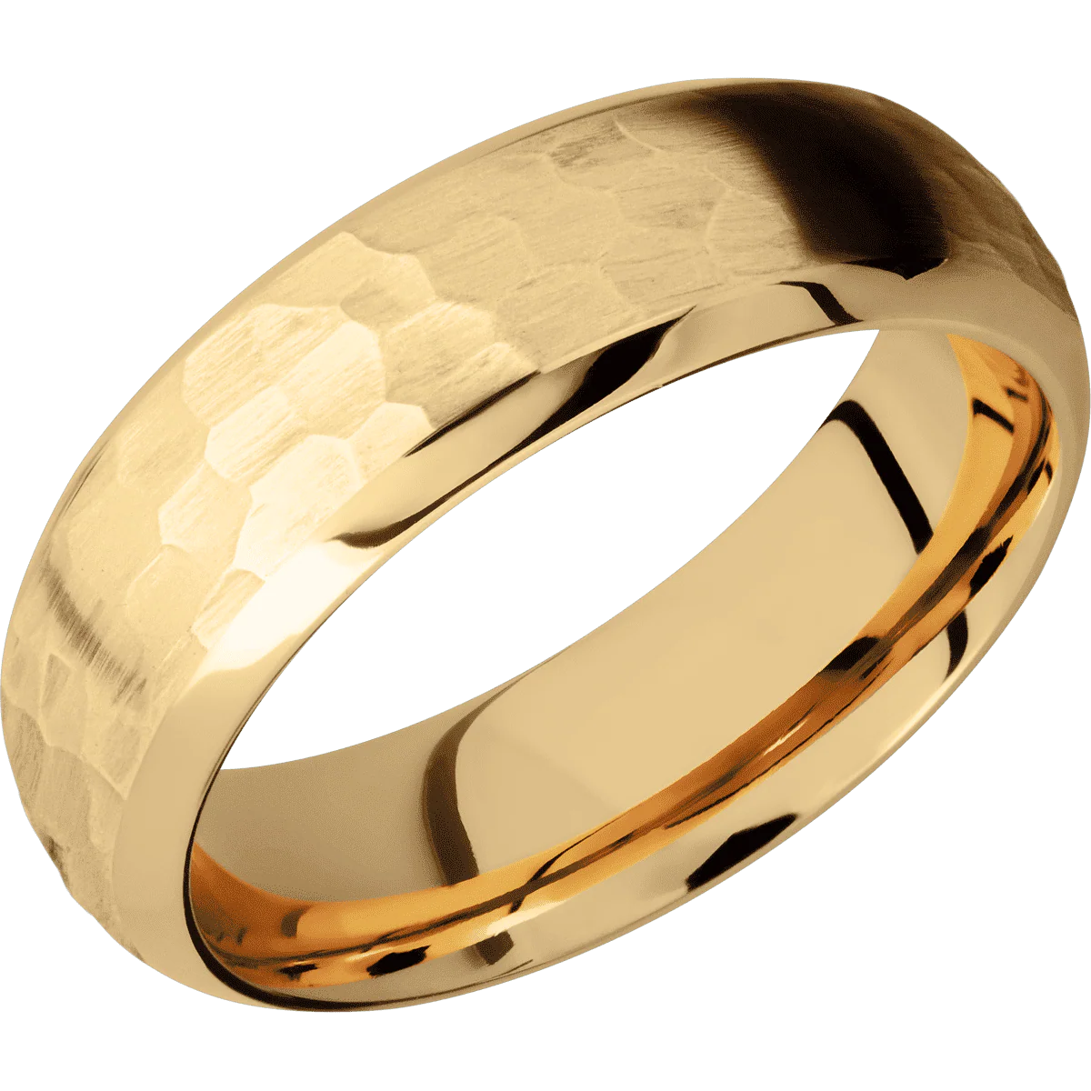 14K Yellow Gold + Hammer , Polish Finish - Image 2