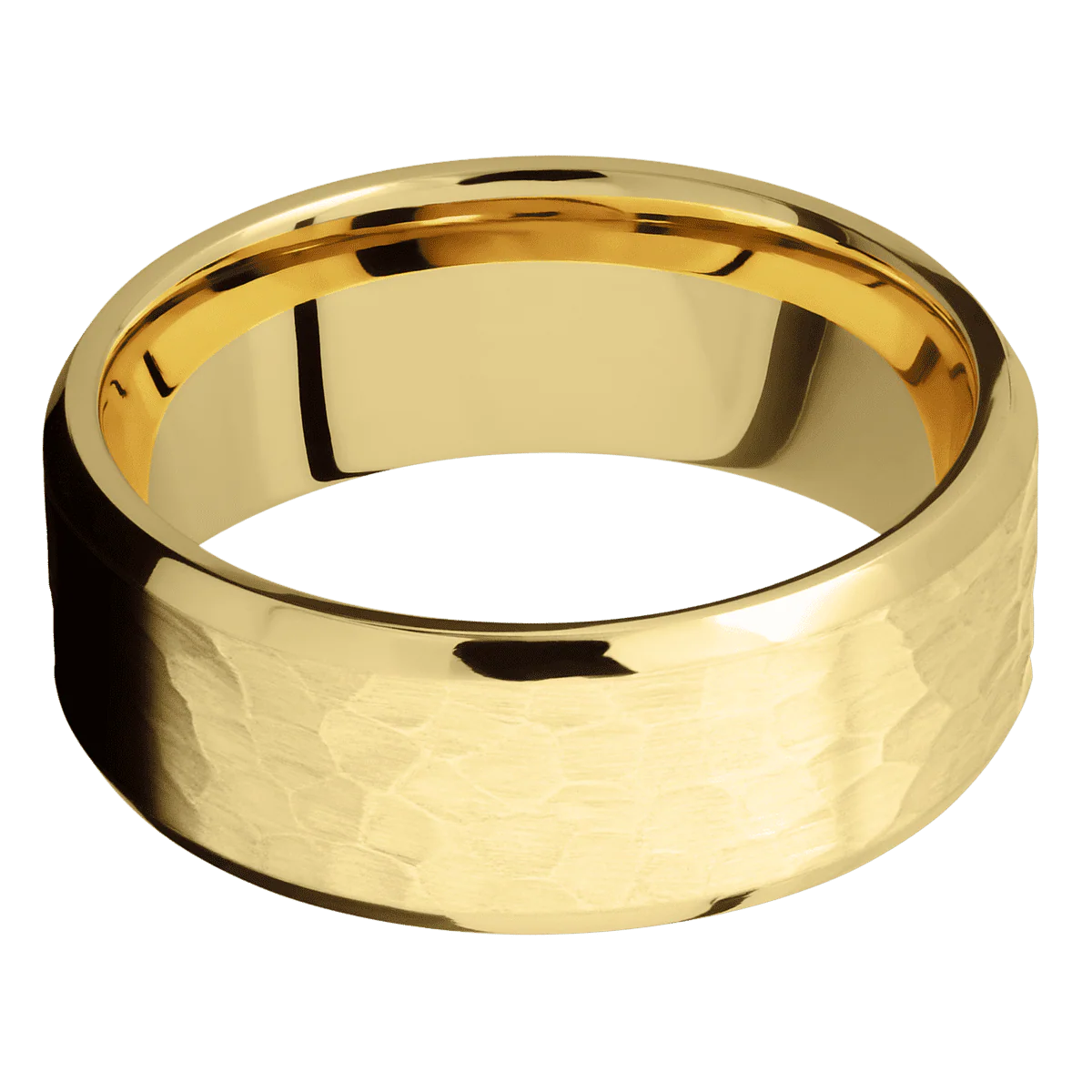 14K Yellow Gold + Hammer , Polish Finish - Image 3