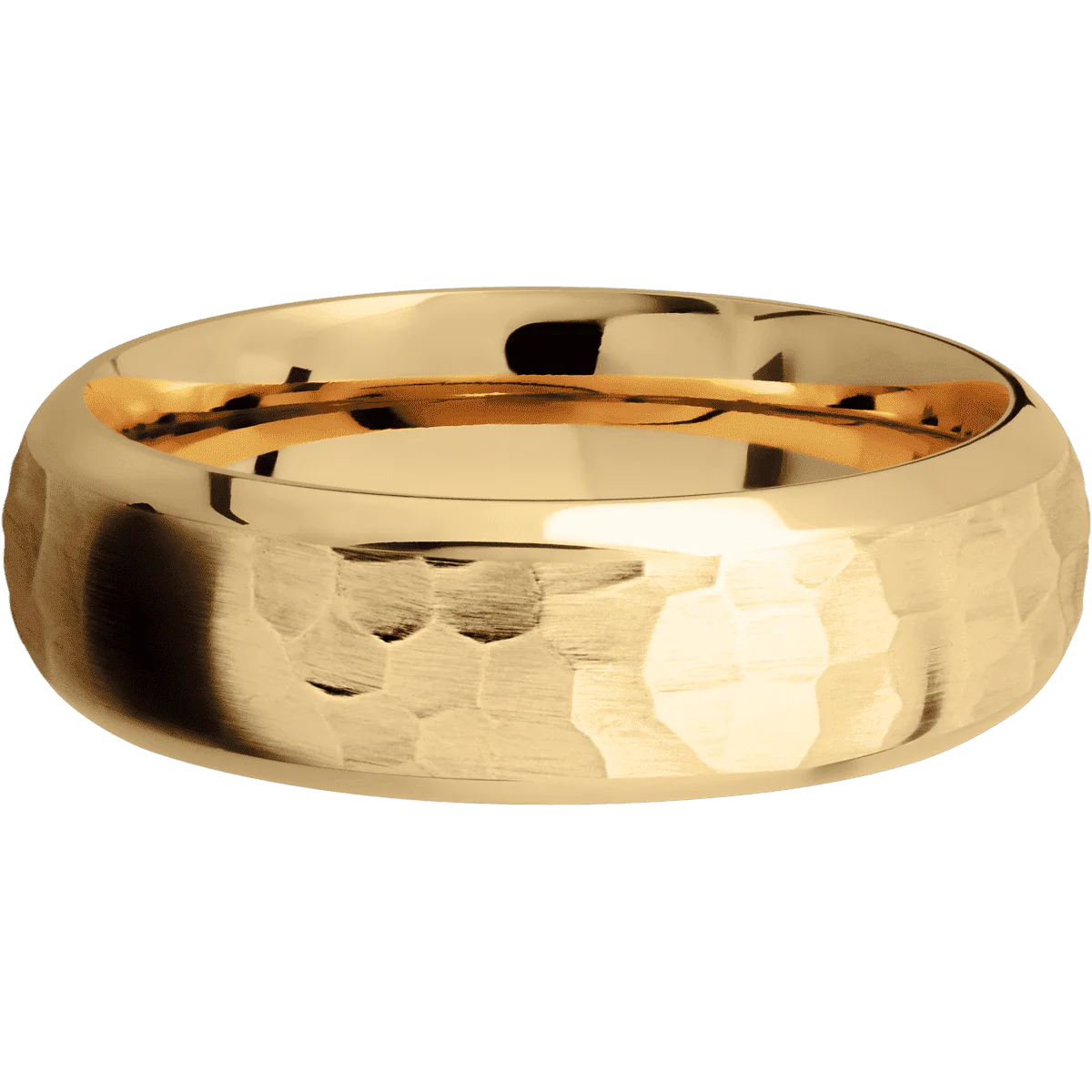 14K Yellow Gold + Hammer , Polish Finish - Image 3