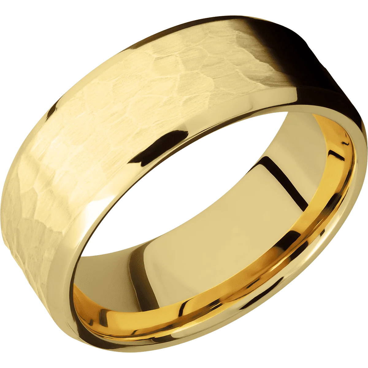 14K Yellow Gold + Hammer , Polish Finish - Image 2