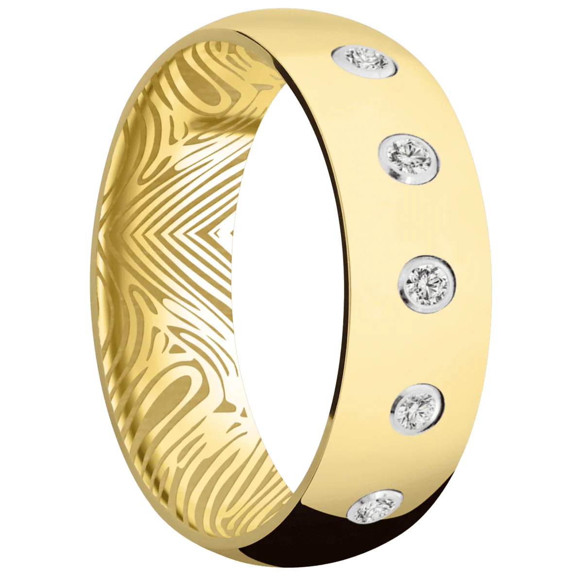 14K Yellow Gold + Polish Finish