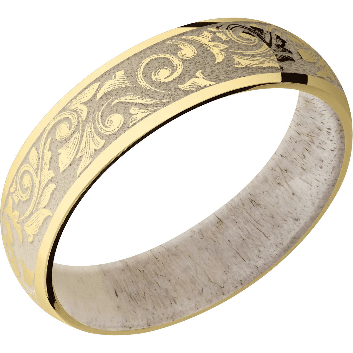 14K Yellow Gold + Polish Finish + Antler - Image 2