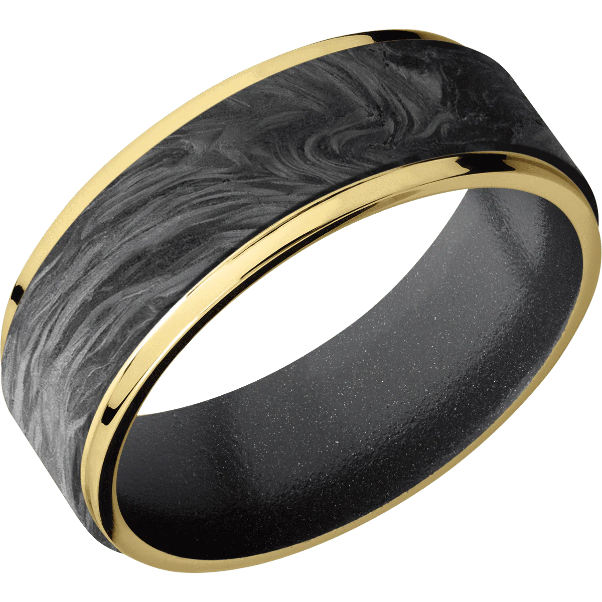 14K Yellow Gold + Polish , Polish Finish + Dark Grey - Image 2