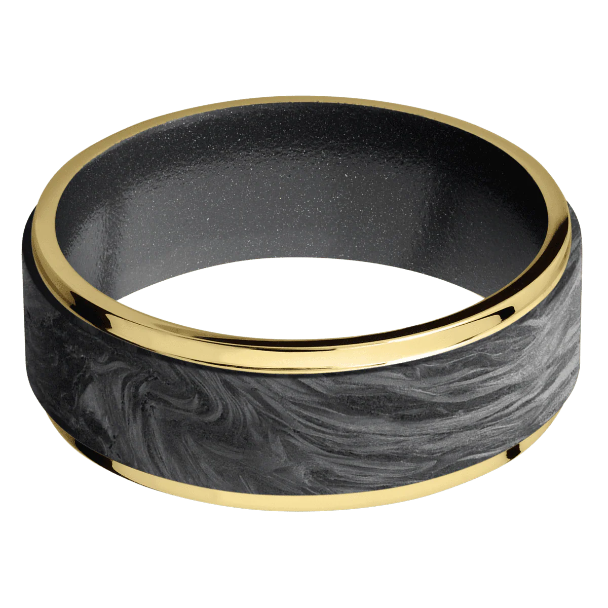 14K Yellow Gold + Polish , Polish Finish + Dark Grey - Image 3