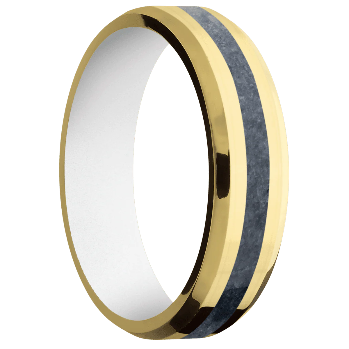 14K Yellow Gold + Polish , Polish Finish + White