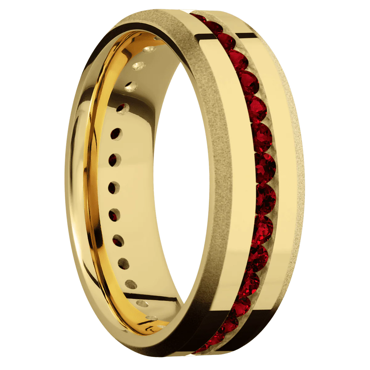 14K Yellow Gold + Polish , Sand Finish