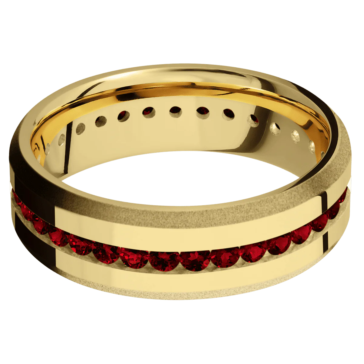 14K Yellow Gold + Polish , Sand Finish - Image 3