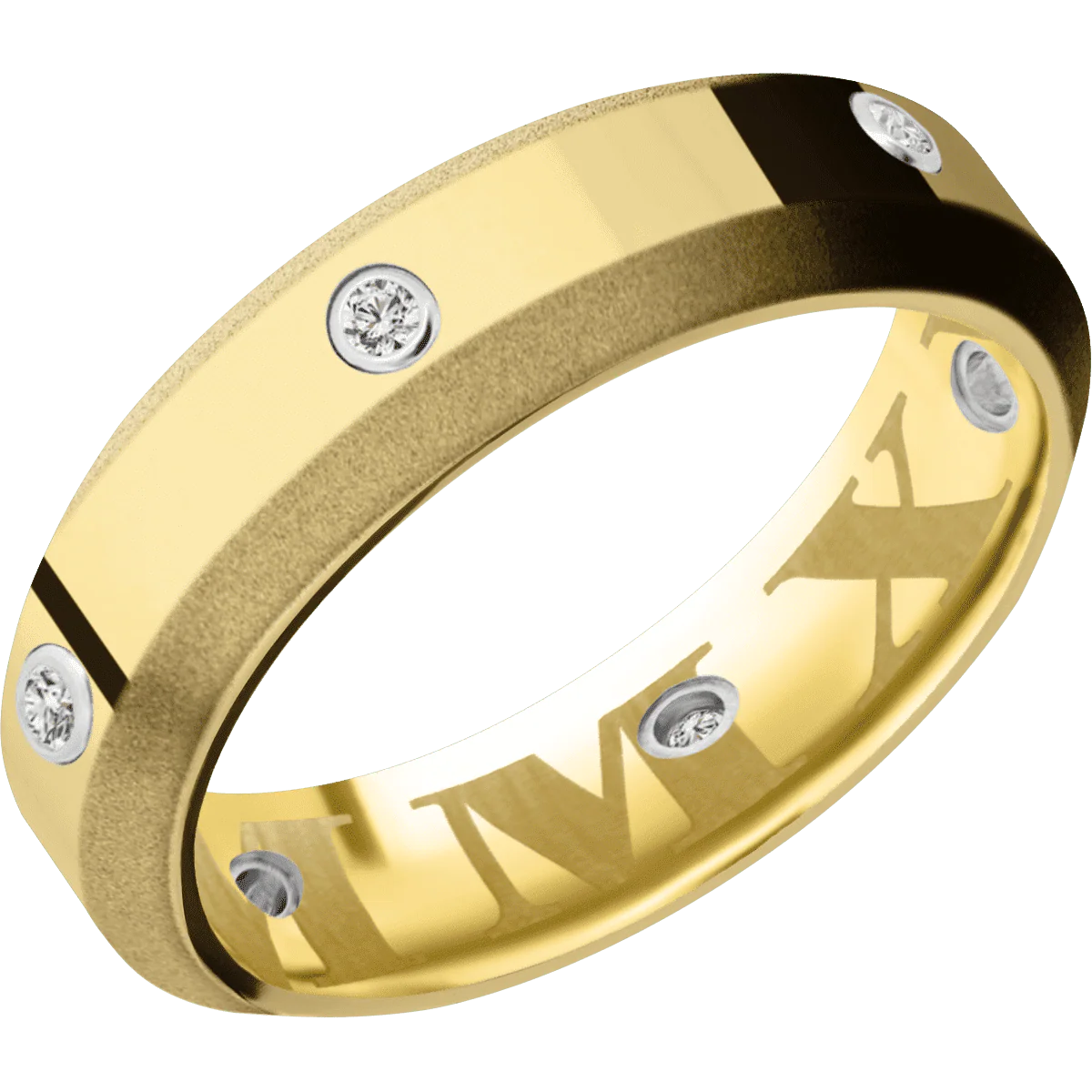 14K Yellow Gold + Polish , Sand Finish - Image 2