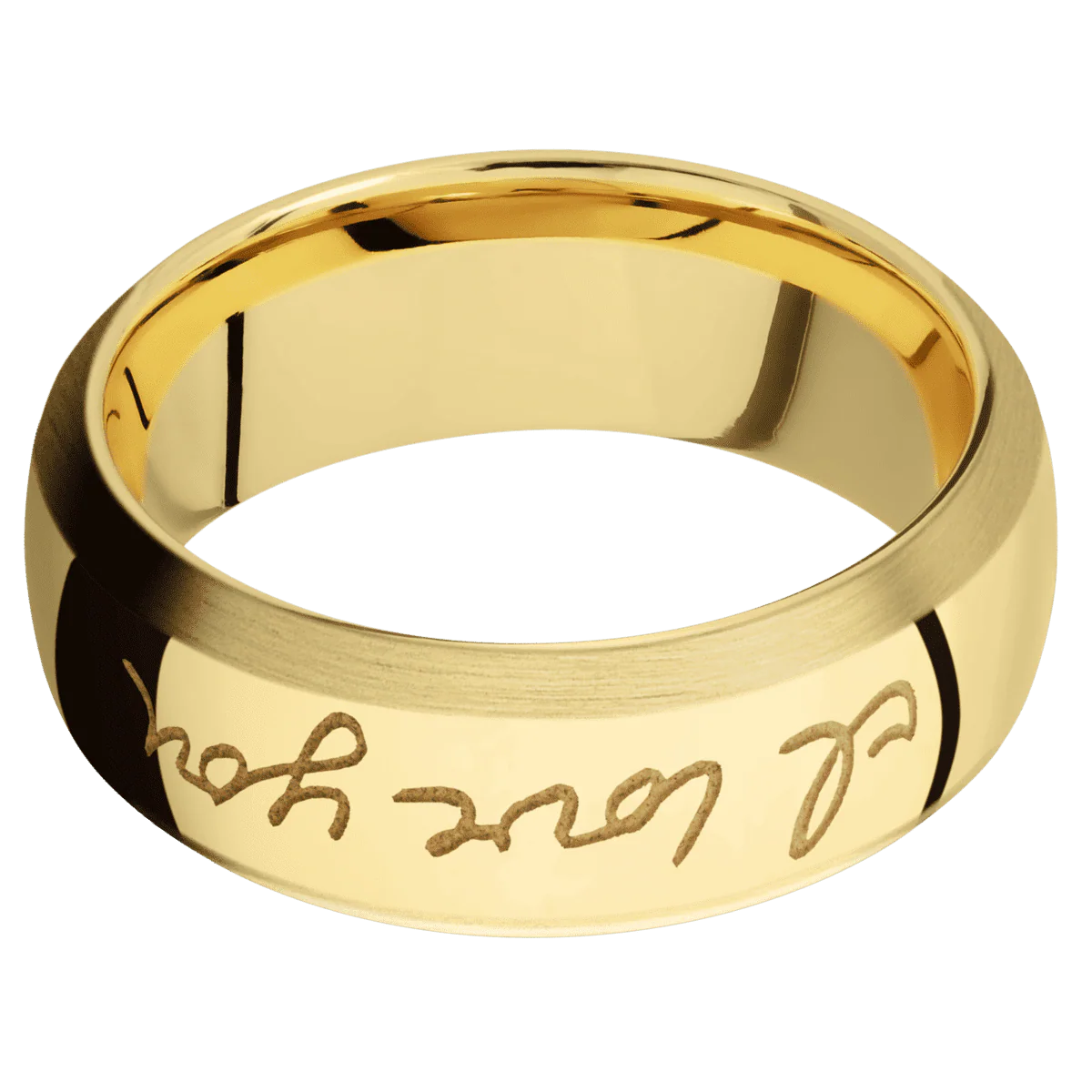 14K Yellow Gold + Polish , Satin Finish - Image 3