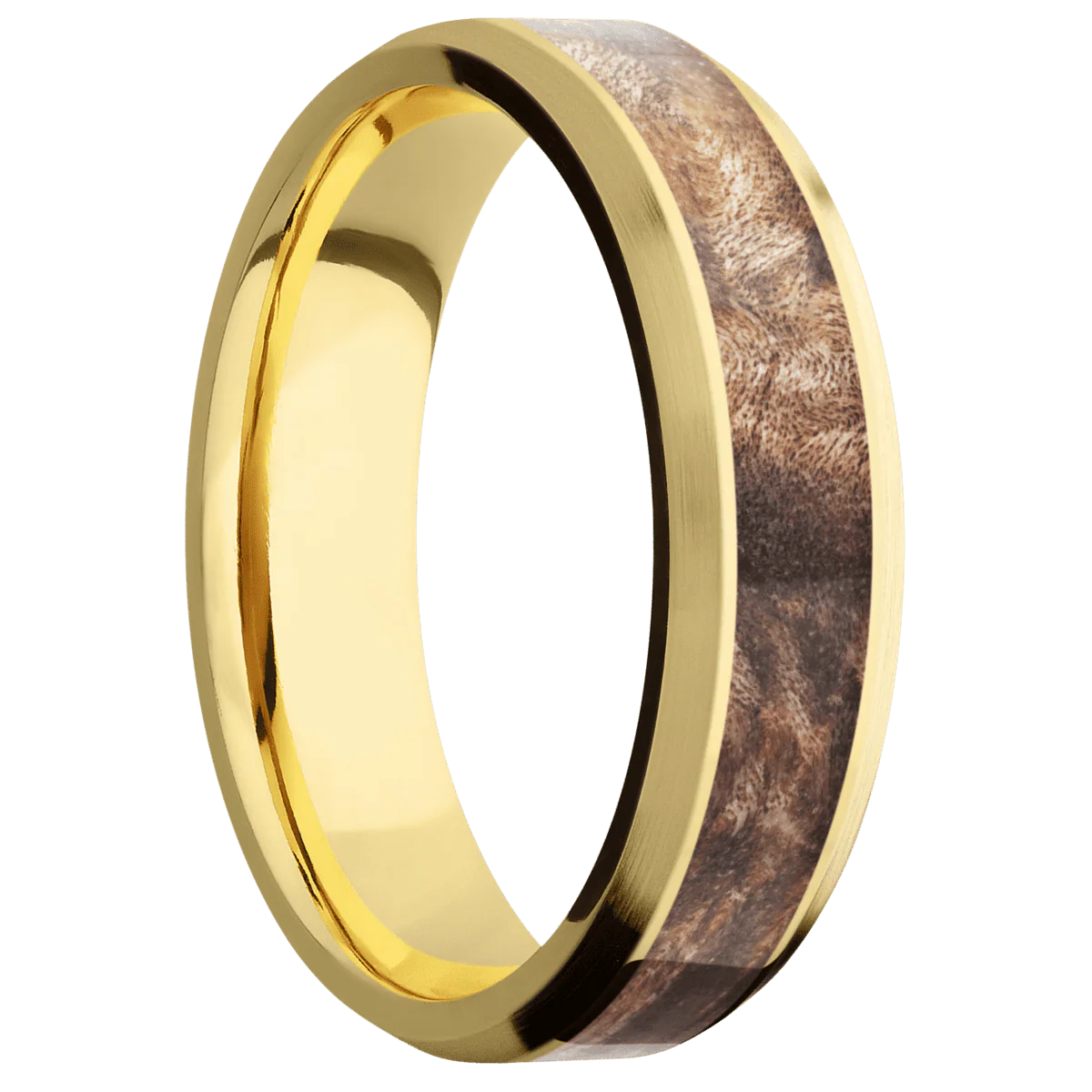 14K Yellow Gold + Polish , Satin Finish