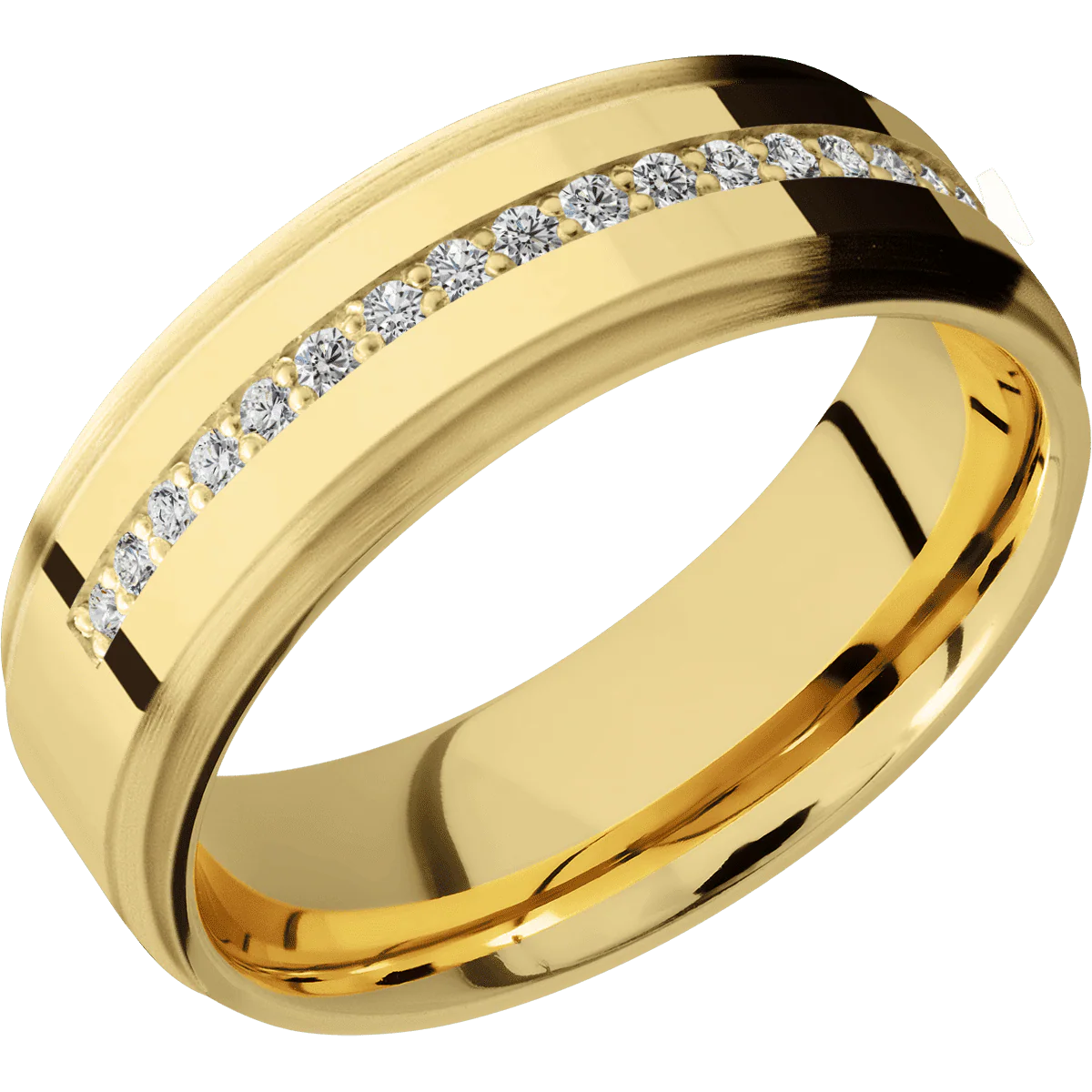 14K Yellow Gold + Polish , Satin Finish - Image 2