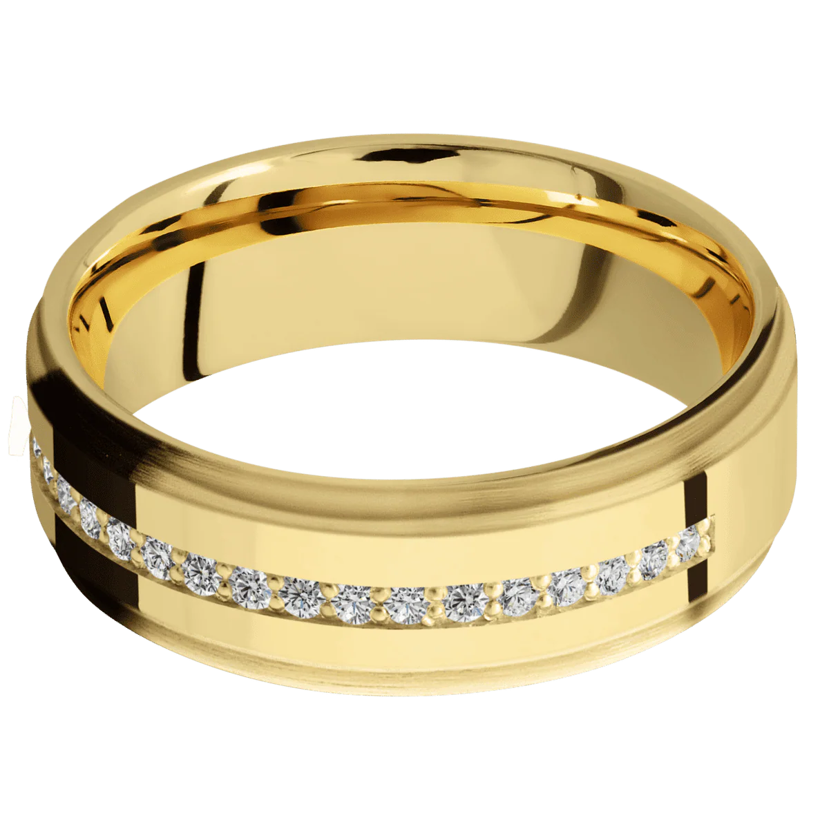 14K Yellow Gold + Polish , Satin Finish - Image 3