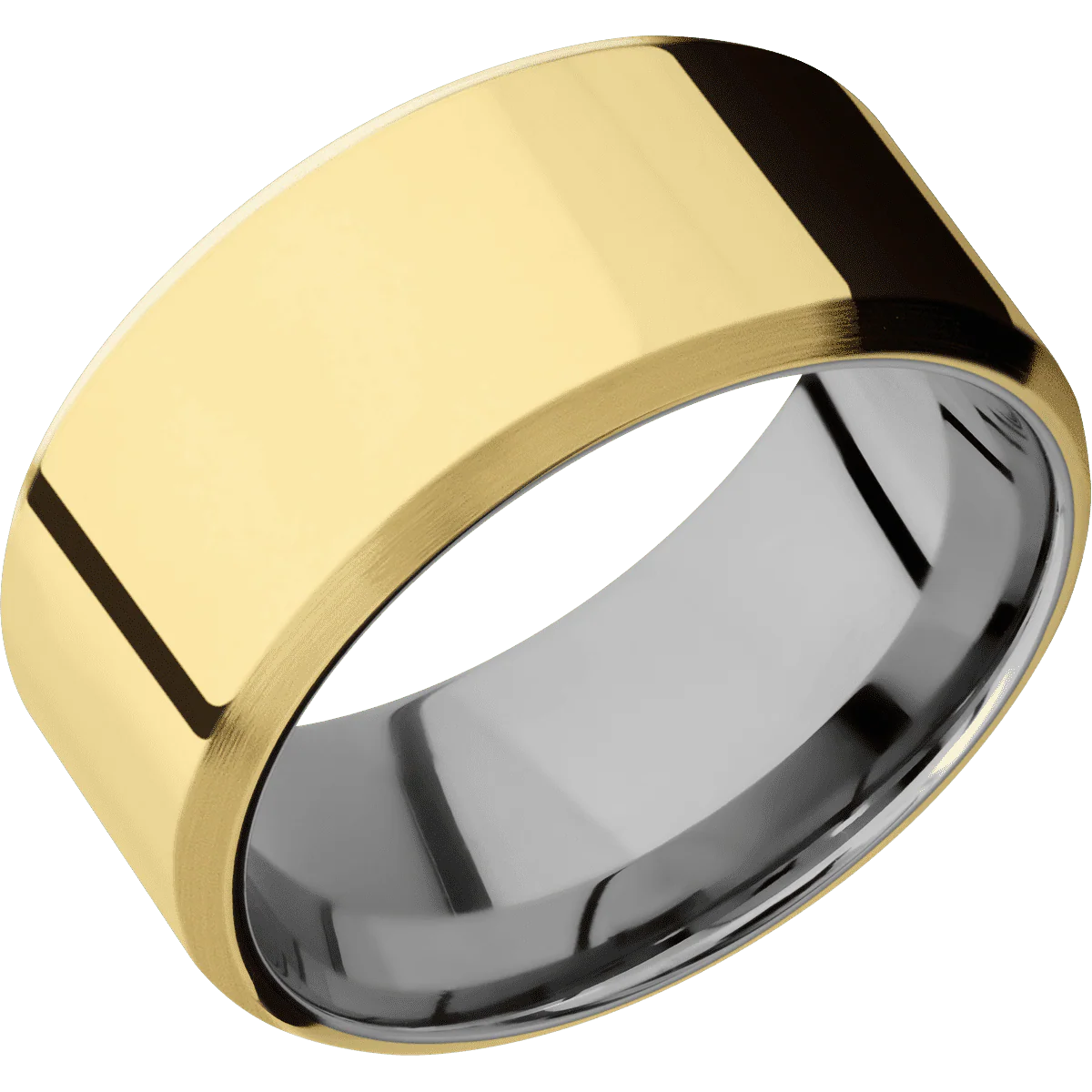 14K Yellow Gold + Polish , Satin Finish + Titanium - Image 2