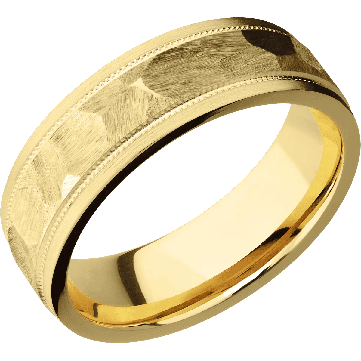 14K Yellow Gold + Rock , Satin Finish - Image 2