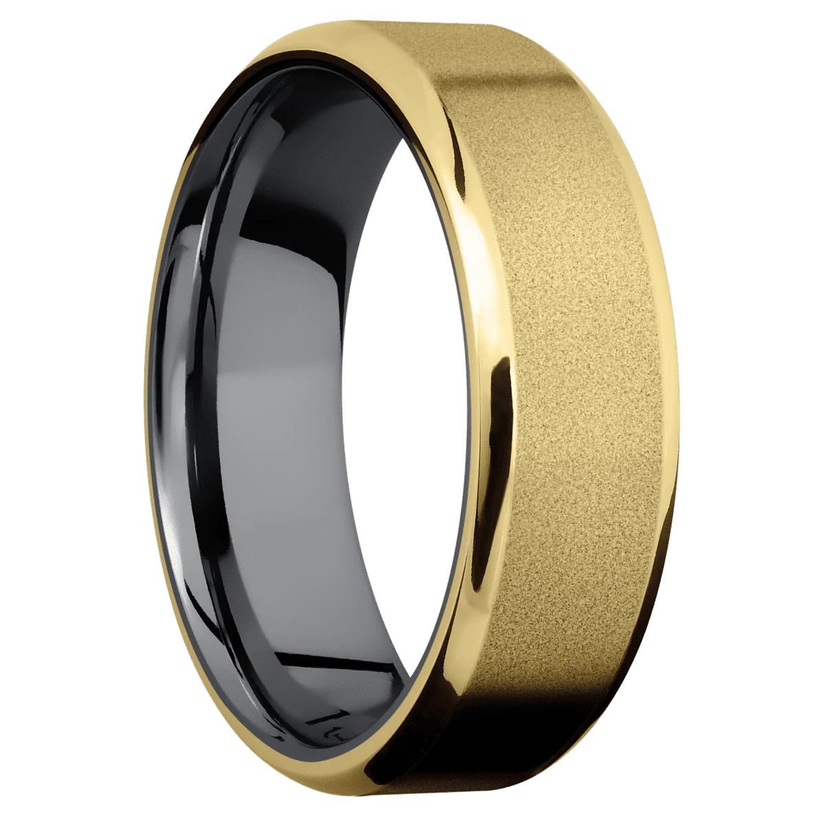 14K Yellow Gold + Sand , Polish Finish + Tantalum