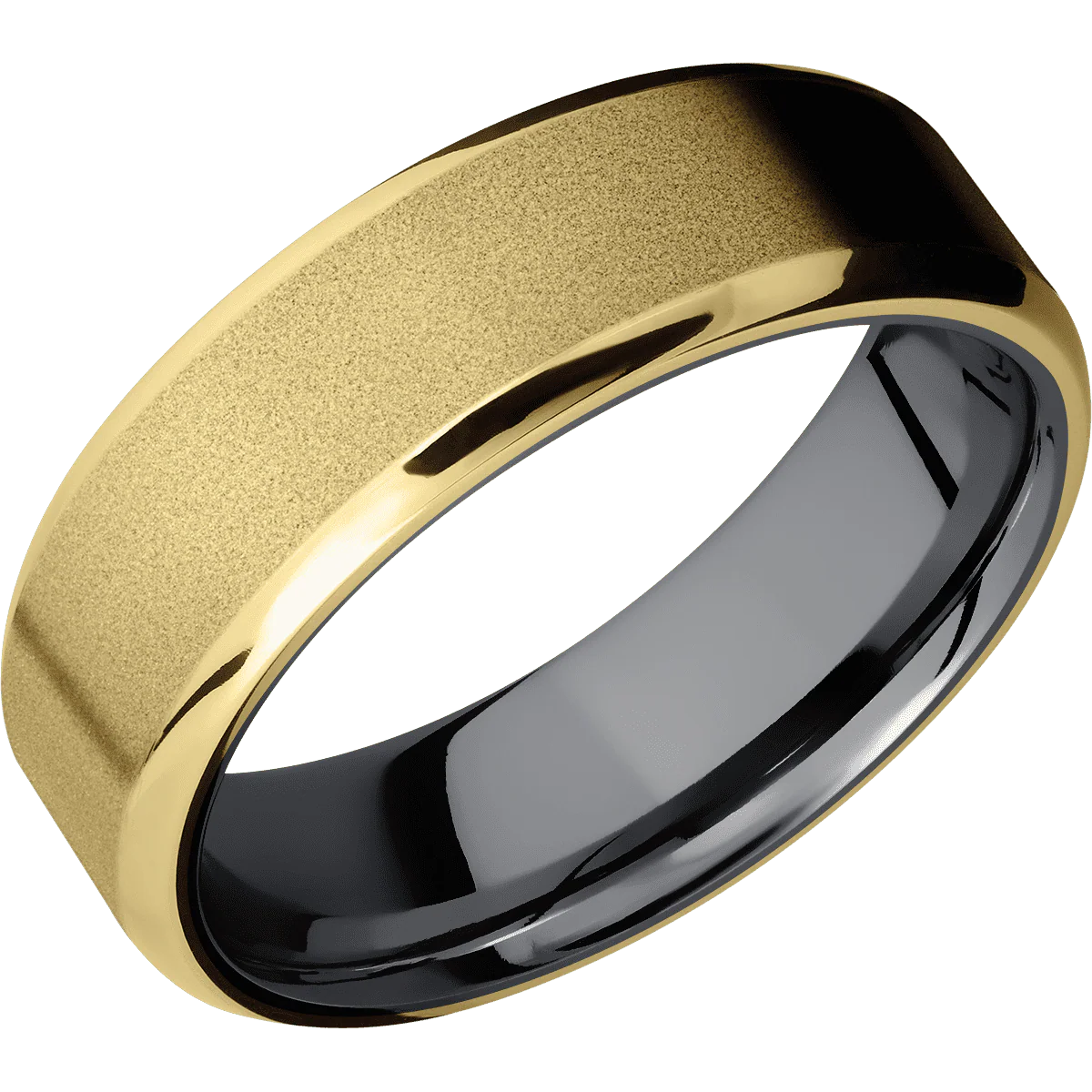14K Yellow Gold + Sand , Polish Finish + Tantalum - Image 2