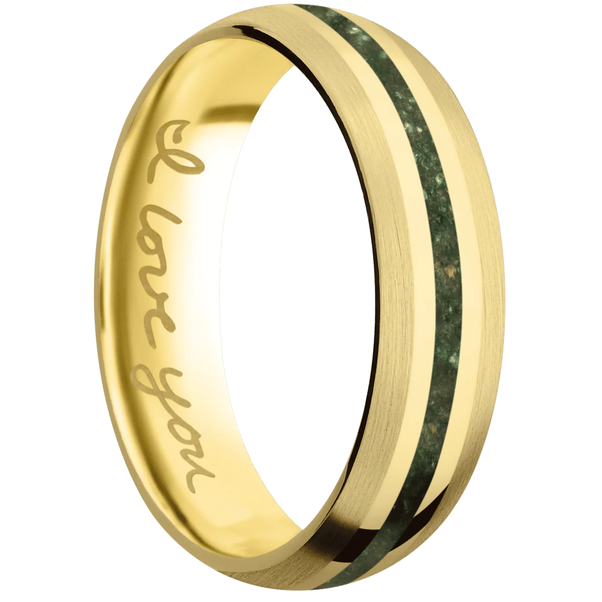 14K Yellow Gold + Satin Finish