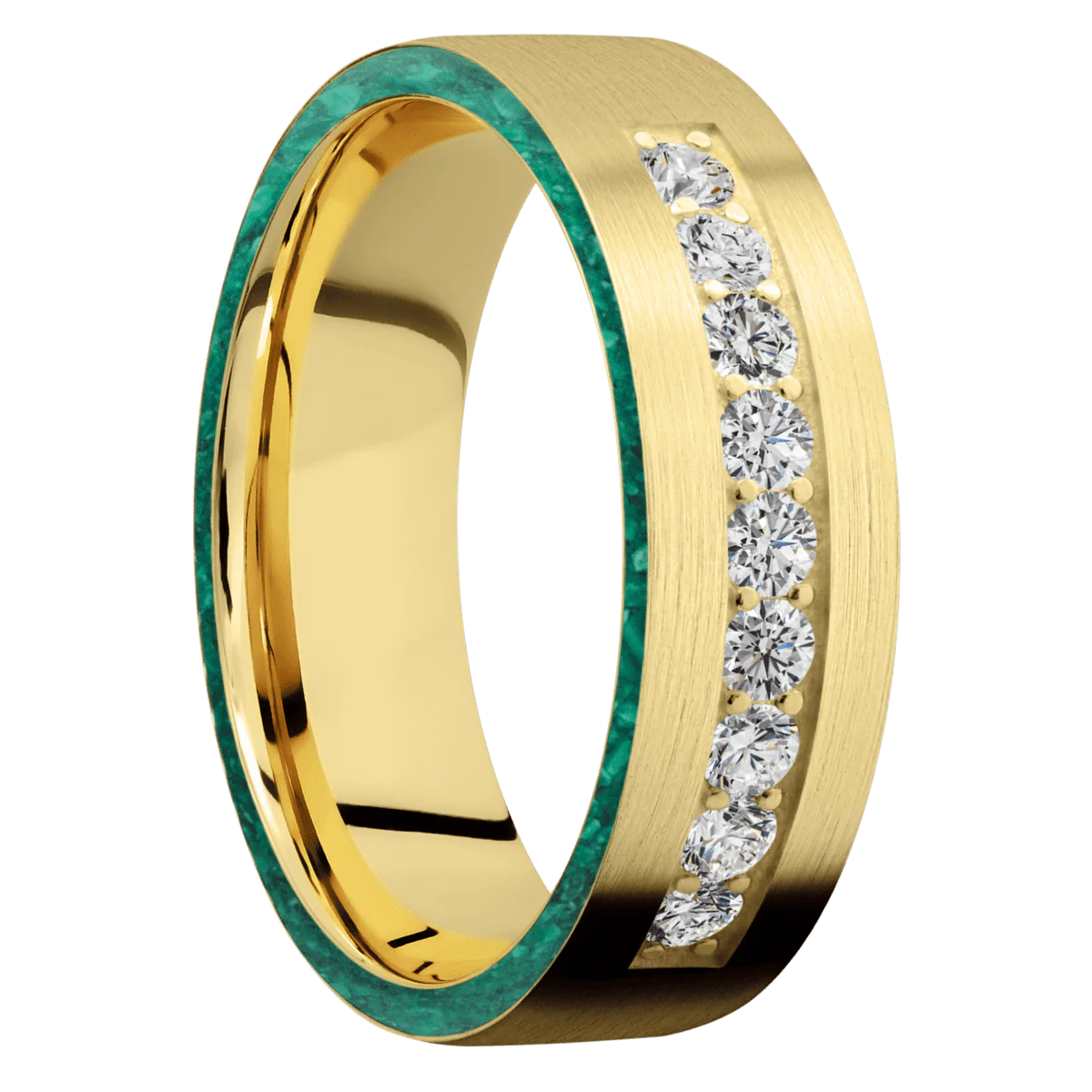 14K Yellow Gold + Satin Finish